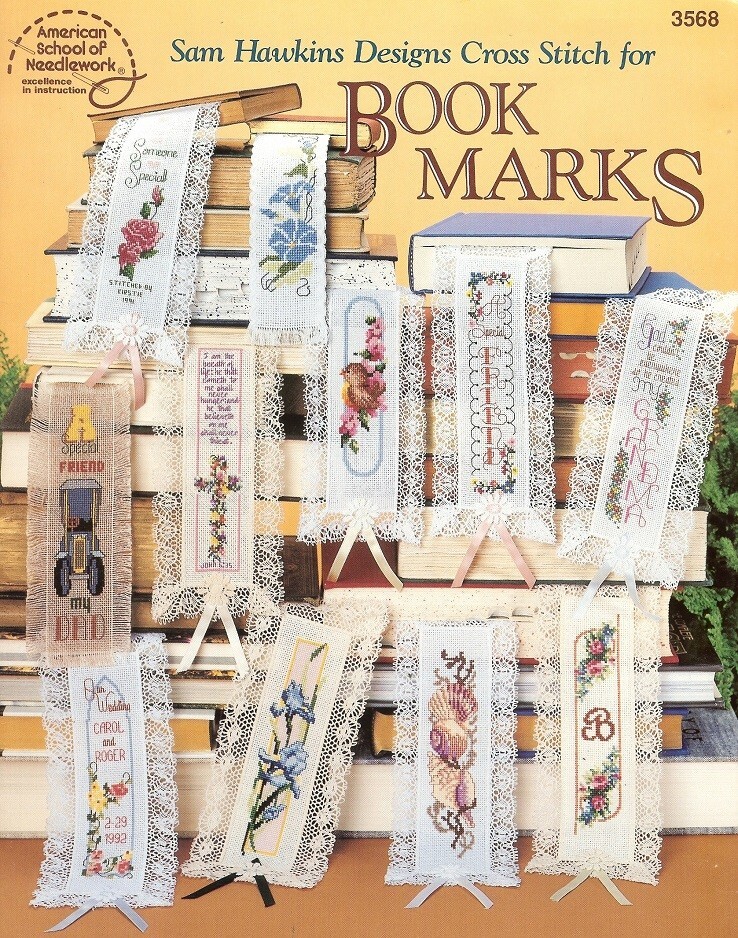 SAM HAWKINS BOOKMARKS  CROSS STITCH BOOKMARKS LEAFLET