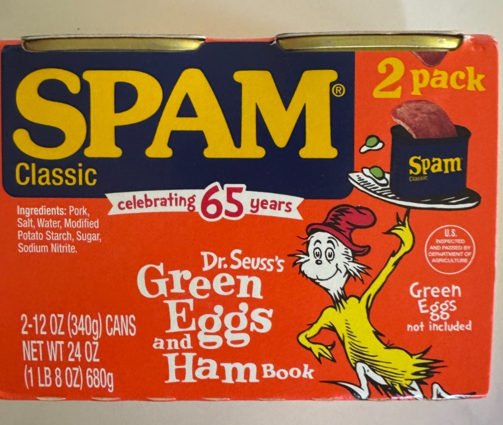Limited Edition Green Eggs & Ham SPAM 2 Cans – Funny Gift
