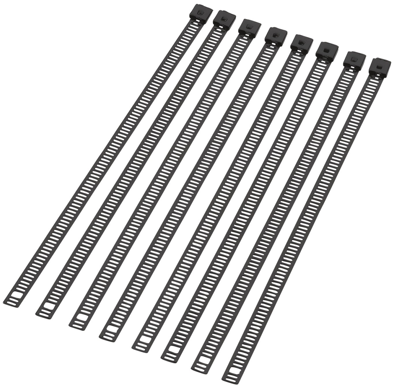 Moose 2120-0643 Stainless Steel 8" Ladder-Style Black Cable Ties 8-Pack