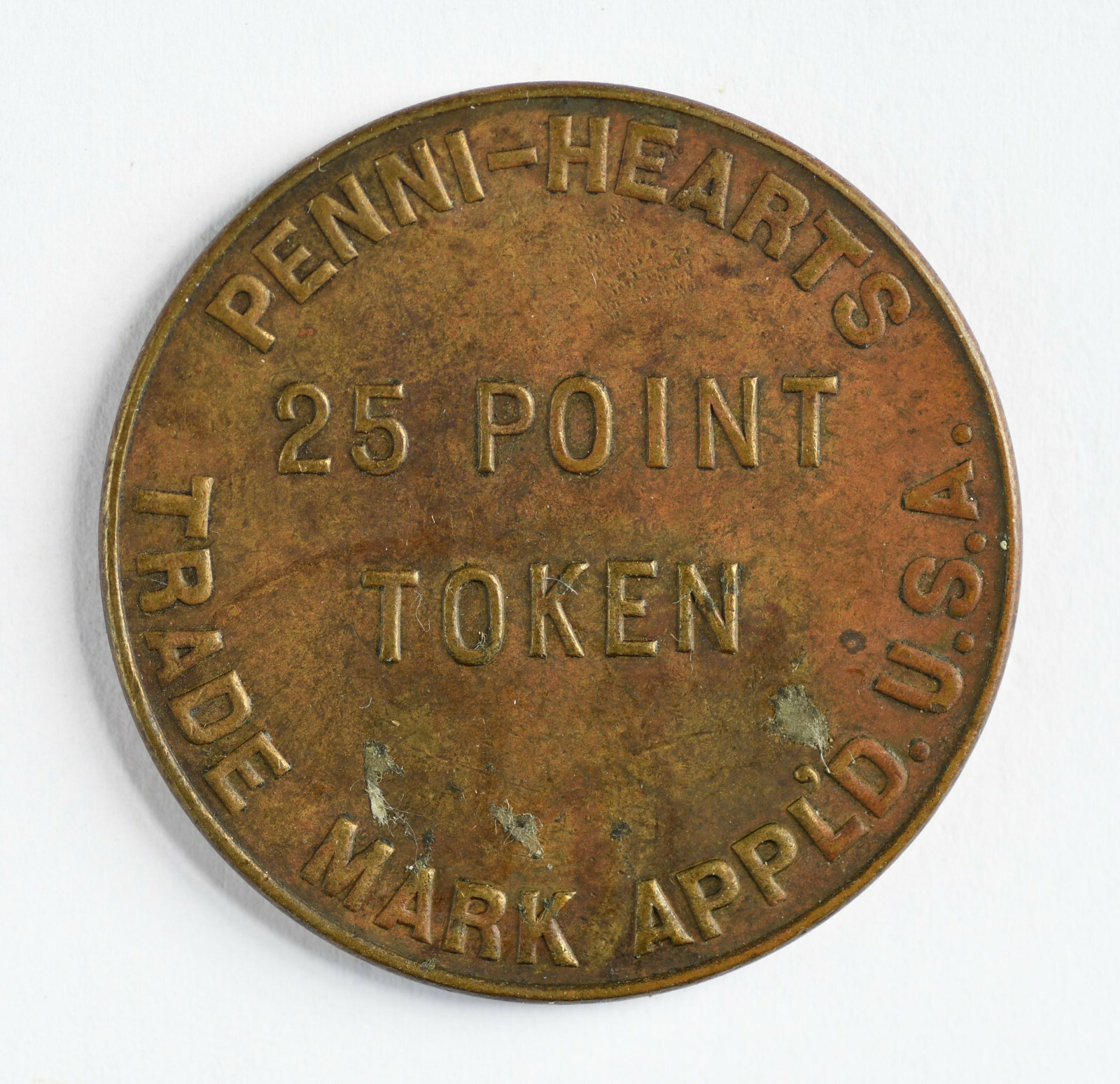 Baskill 25 Point Token (Penni-Hearts) Game Token