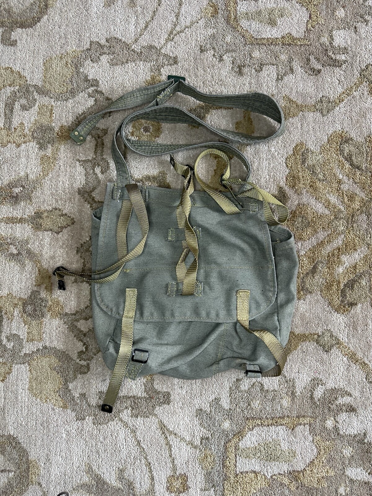 Vintage 60s Czech Military Bread Bag Satchel Shoulder Bag Army Purse 1960s NOS
