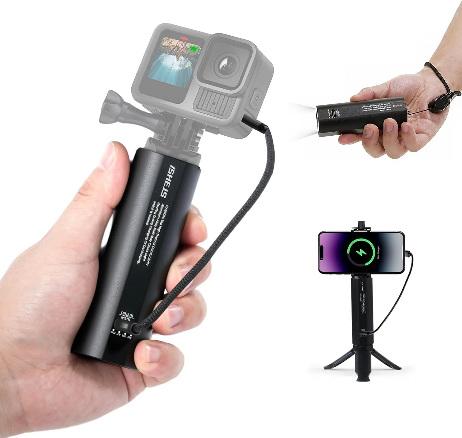 PA01 Battery Hand Grip for Smartphone/Mirrorless/Action Camera | 5000mAh Battery