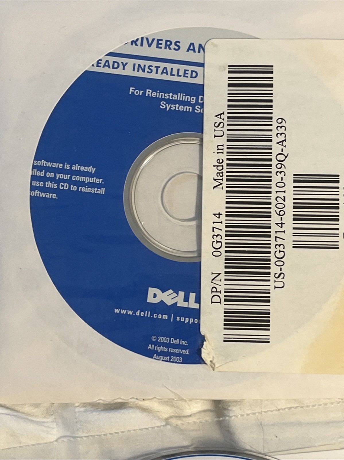 VTG DELL Dimension Drivers & Utility Resource CD's OS Reinstalling Window Xp