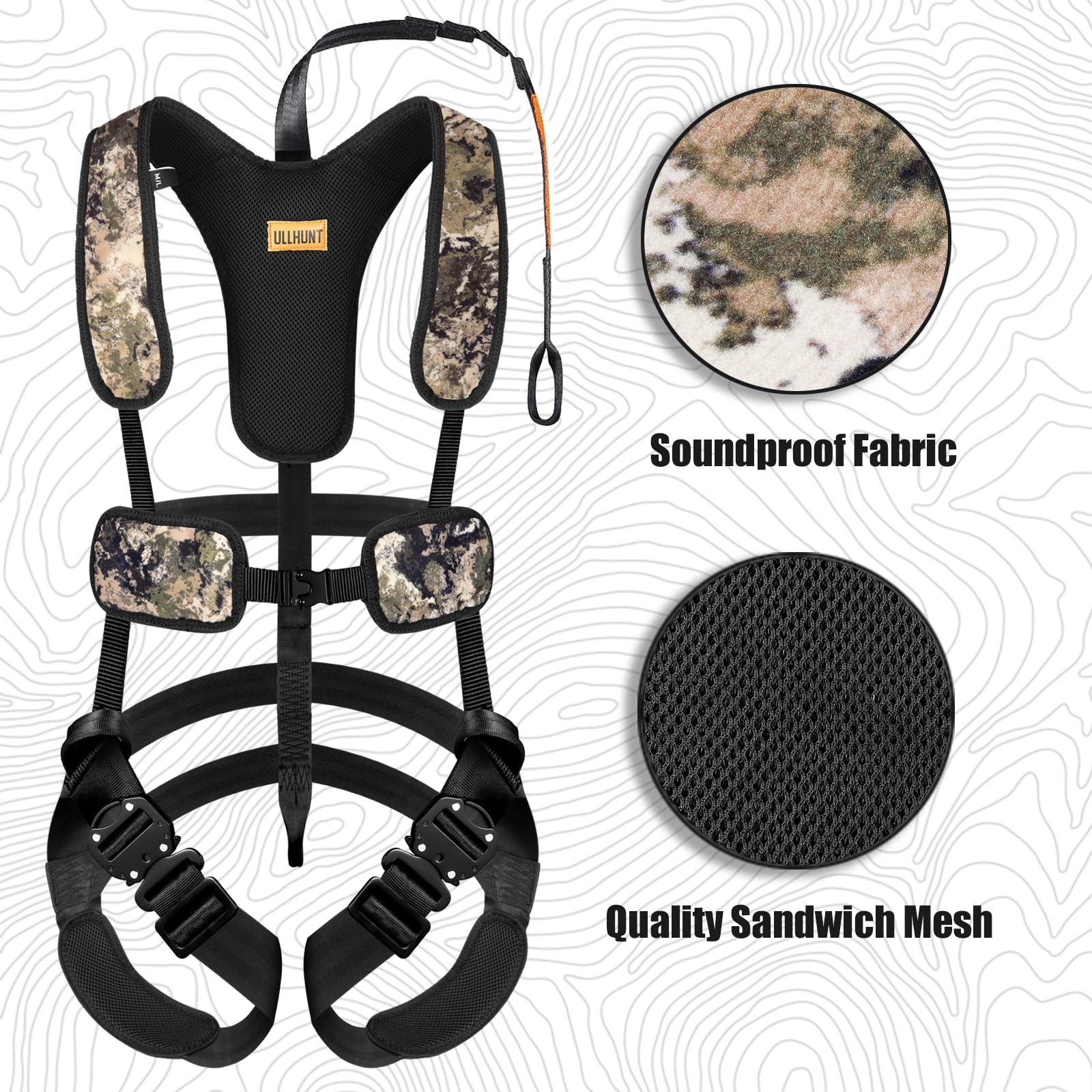 QOGIR Tree Stand Harness, Lightweight Hunter Safety Medium-Large, Camo