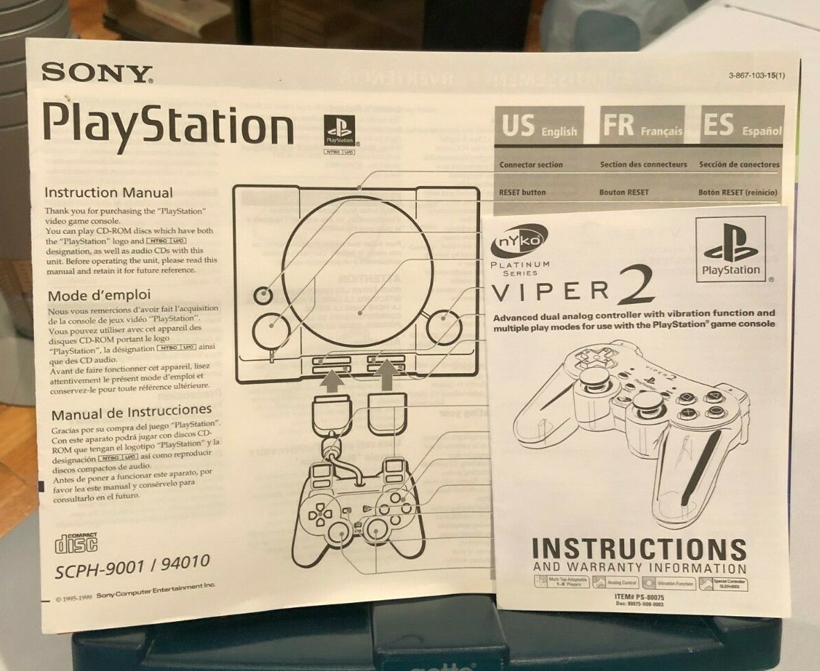 1999 SONY PLAY STATION OWNERS MANUAL (27 PAGES)