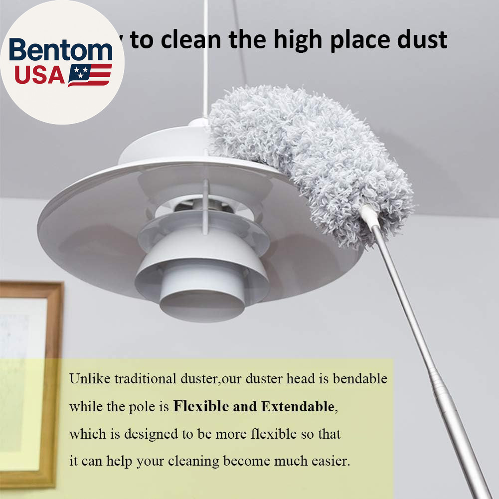 Microfiber Feather Duster Extendable Duster with 100 Inches Extra Long Pole, Ben