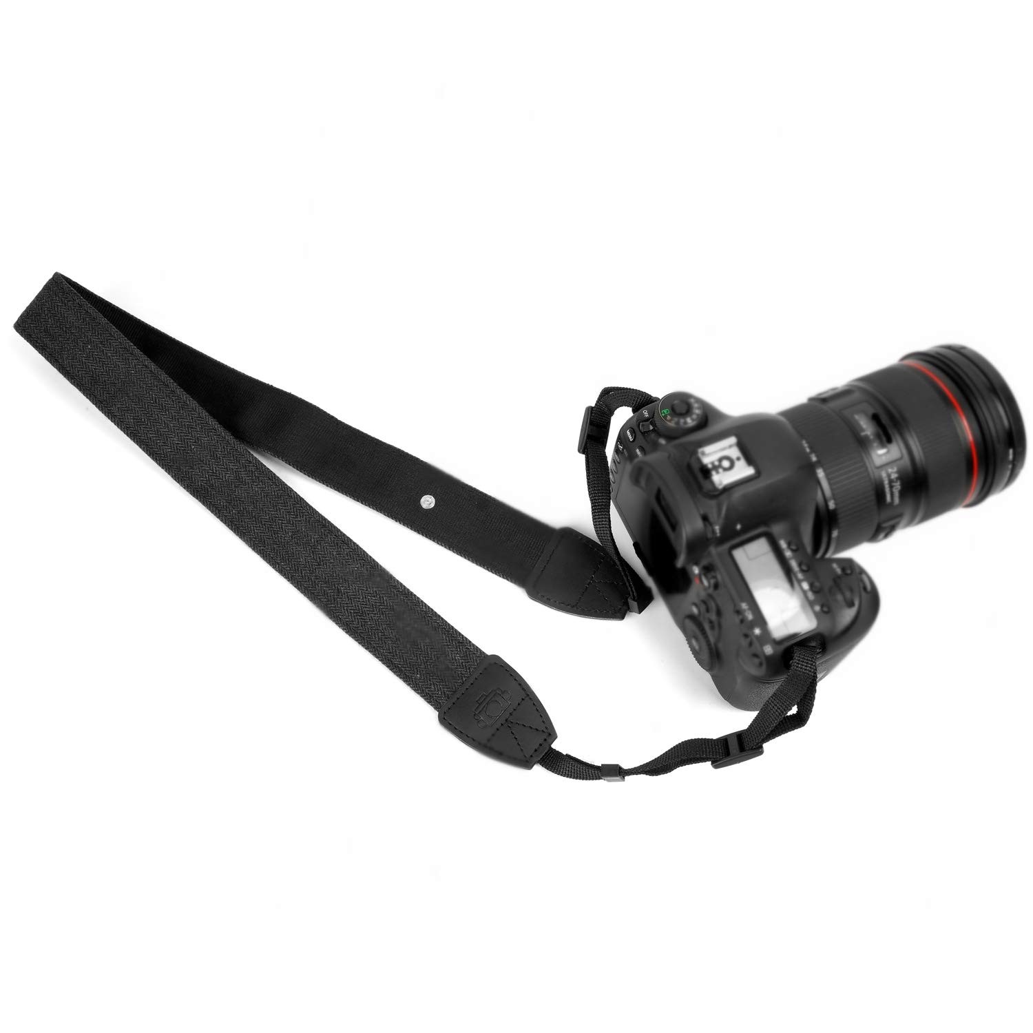 WANBY Camera Canvas Neck Shoulder Strap with Quick Black, Black