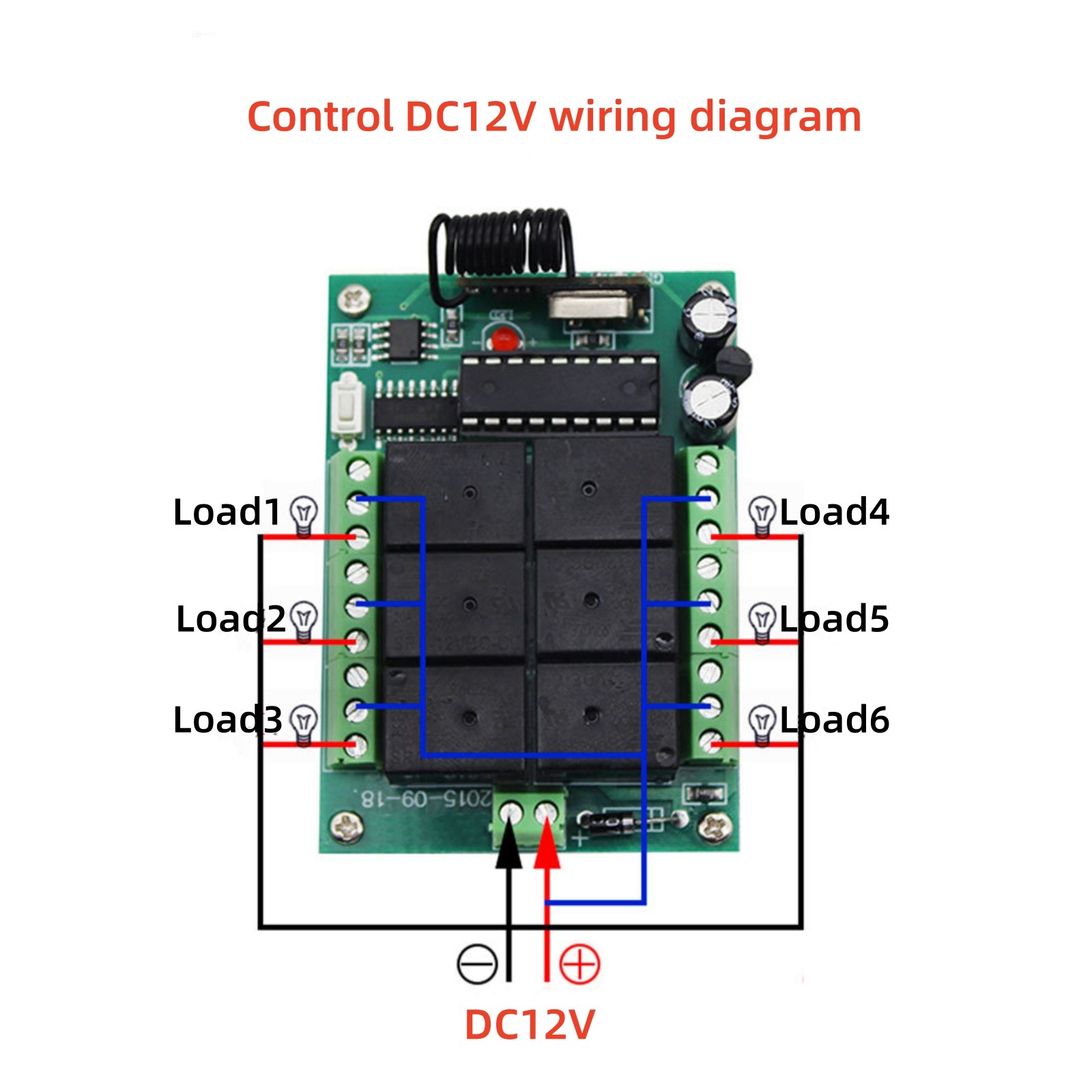Remote Control RF Wireless Switch DC12V 6CH/6 Channel Smart Receiver Board Parts