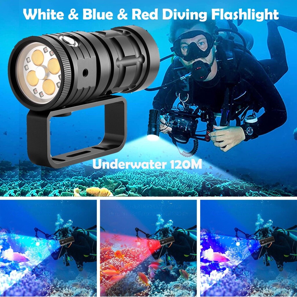 500000LM Diving Flashlight Led Underwater Camera Diving Photography Lighting