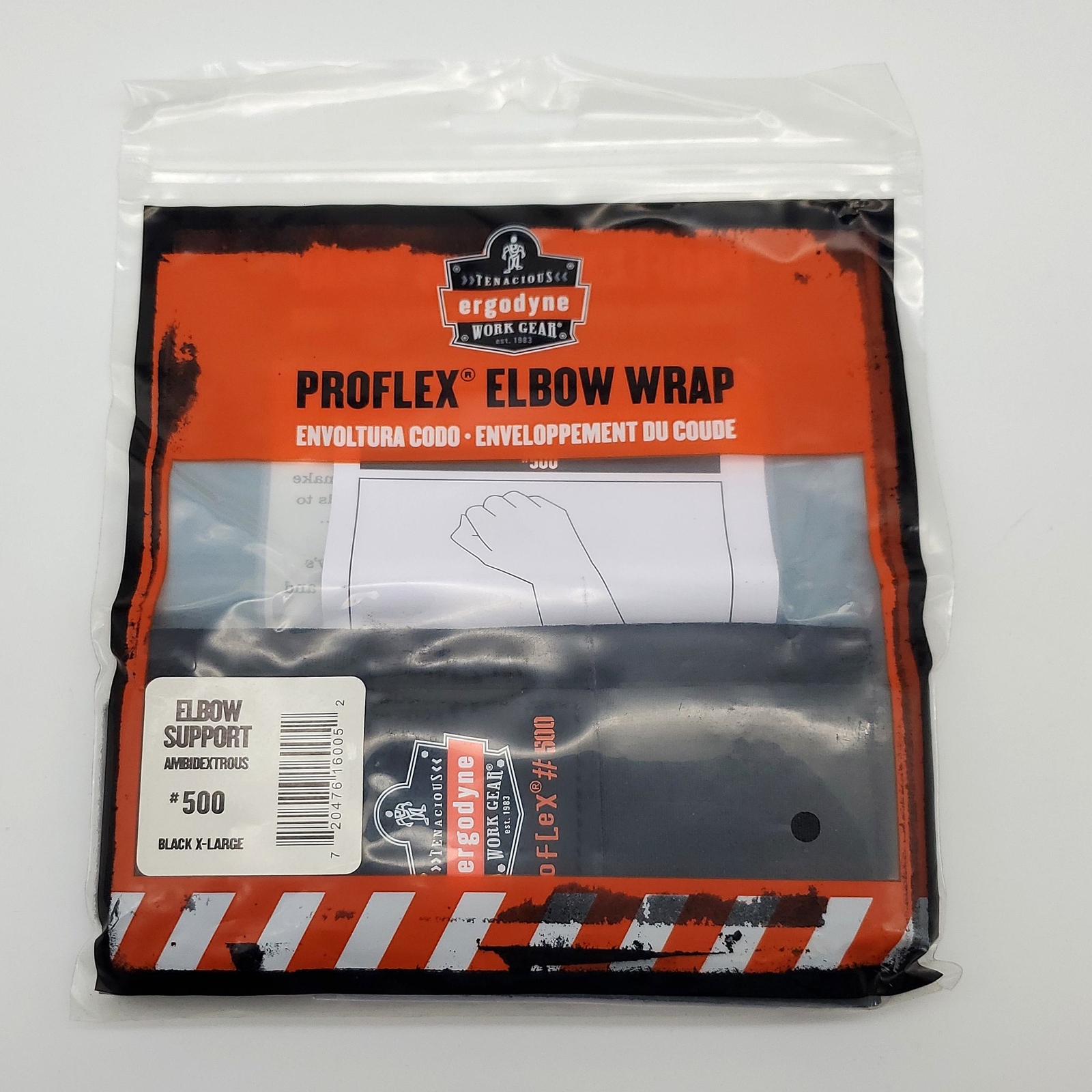 Ergodyne ProFlex 500 Elbow Brace Wrap Support X-Large 12-13" Black