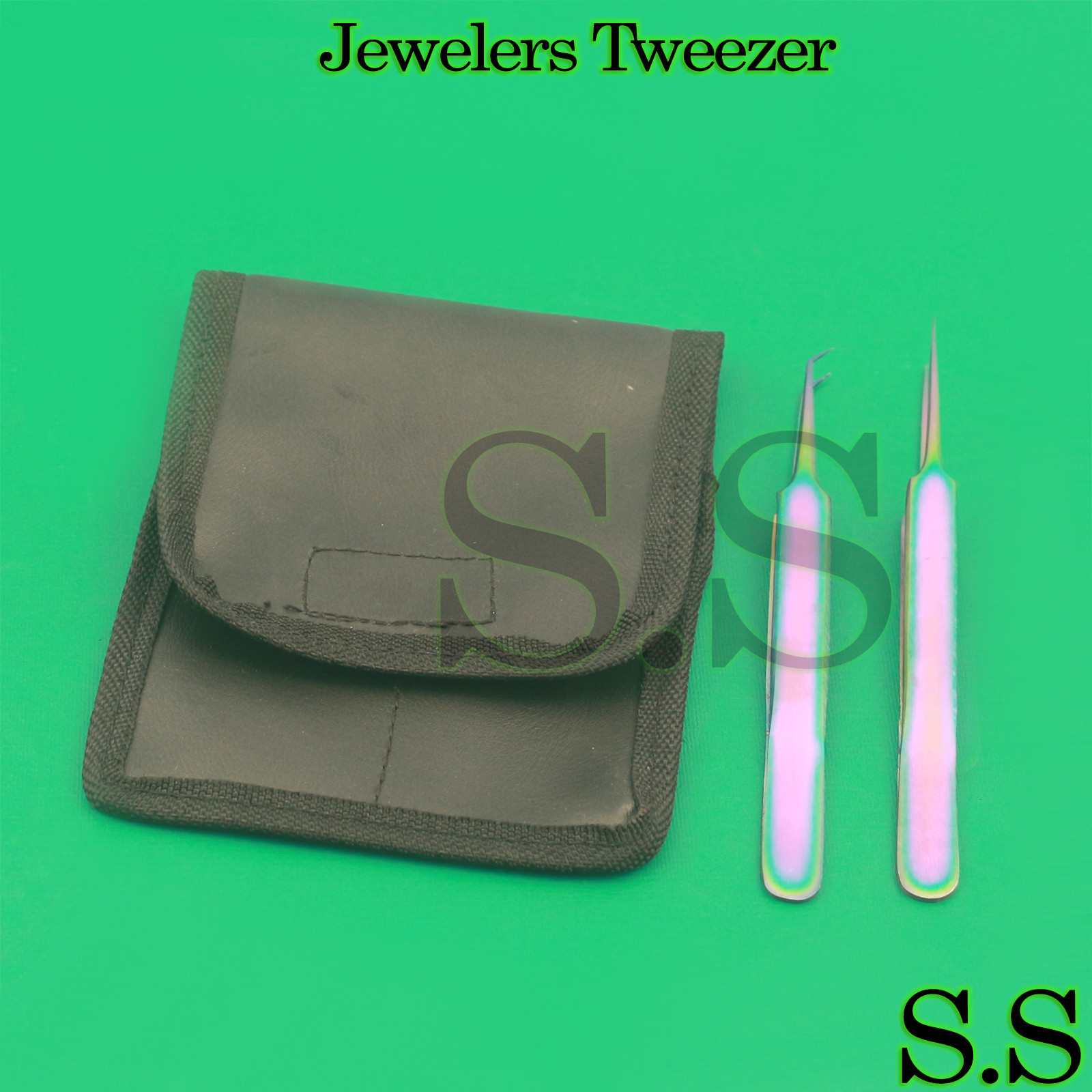 Multi Titanium Rainbow Color Eyelash Extension Tweezers Straight+ Angled