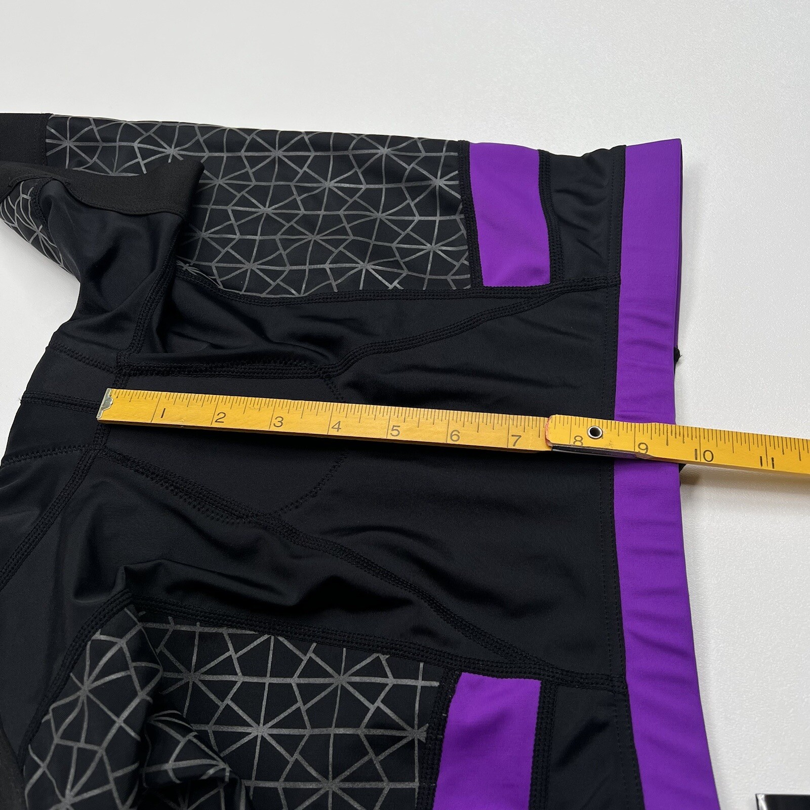 TYR Women's XL Black Purple 6" Triathlon Exercise Bike Shorts COMPETITOR New