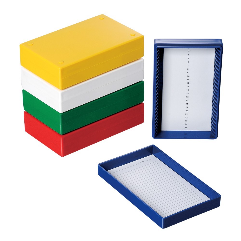 20PCS Microscope Slide Storage Box, 25-Place Slide Holder for 25×75mm slide