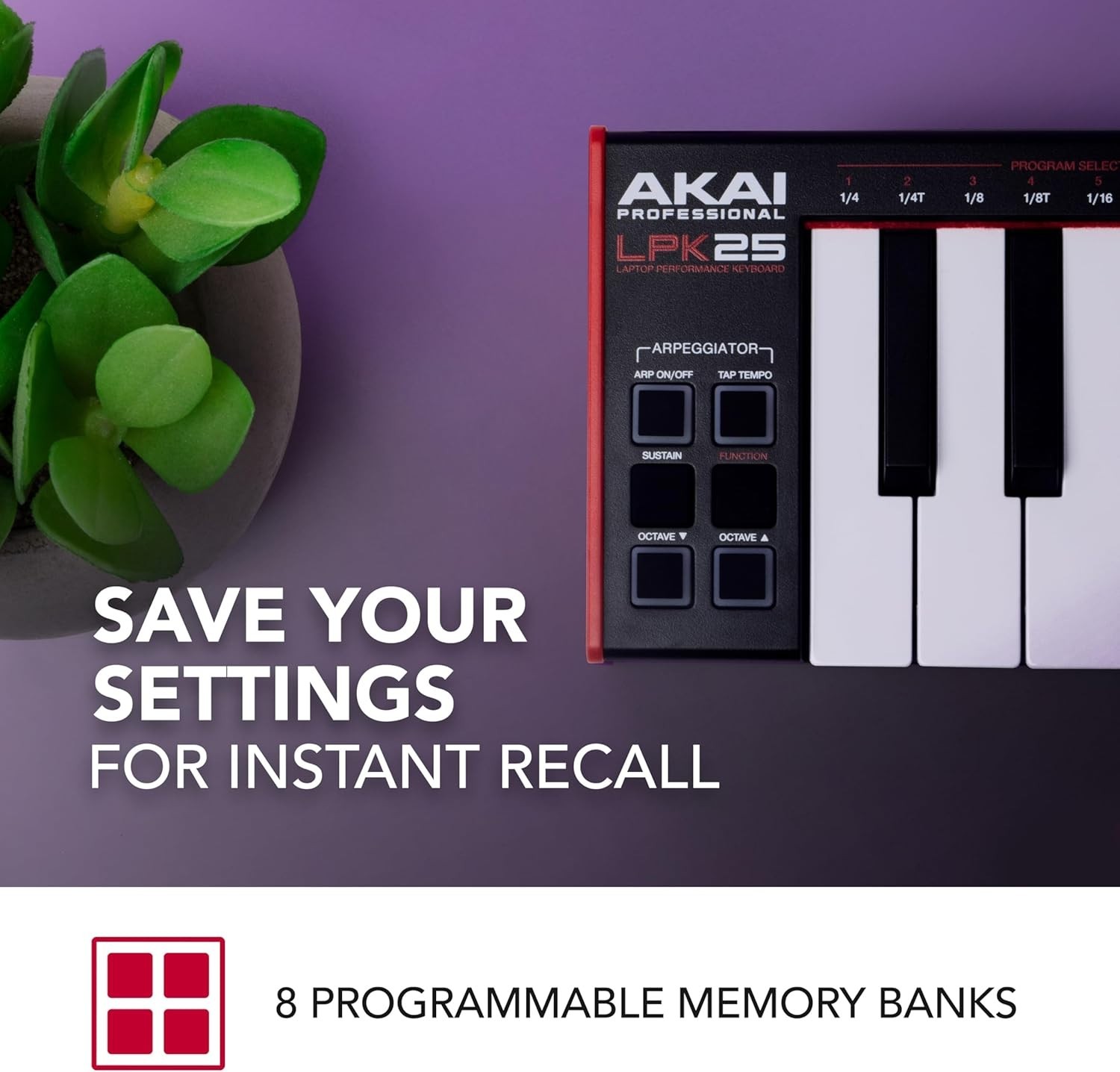 Compact 25-Key USB MIDI Controller with Arpeggiator and Software Compatibility