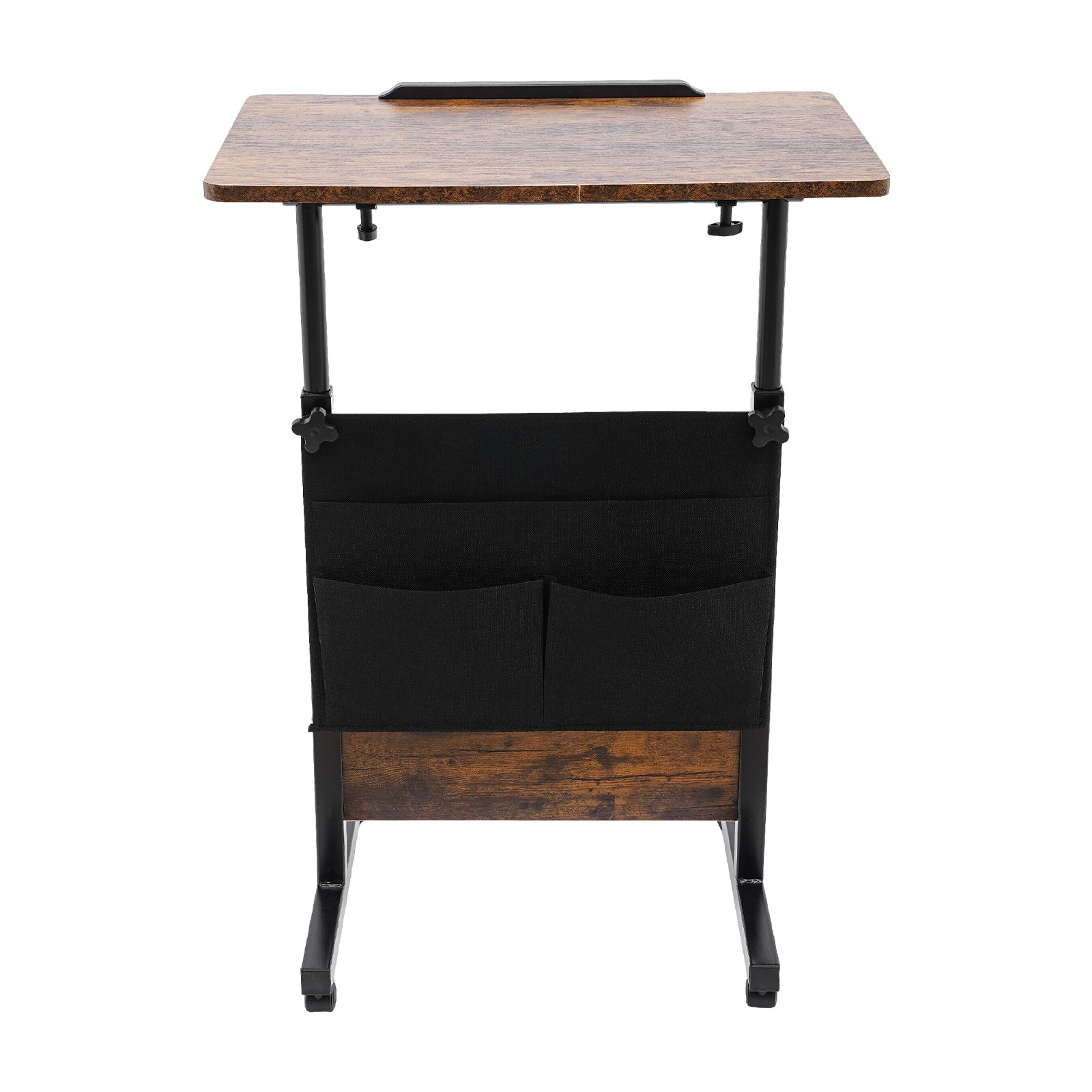 Rolling Adjustable Laptop Desk 32-47in Mobile Standing Table w/ Storage