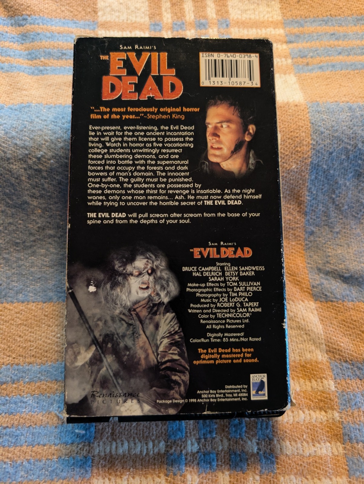 VHS The Evil Dead Anchor Bay 1998 Release Sam Raimi Bruce Campbell Horror