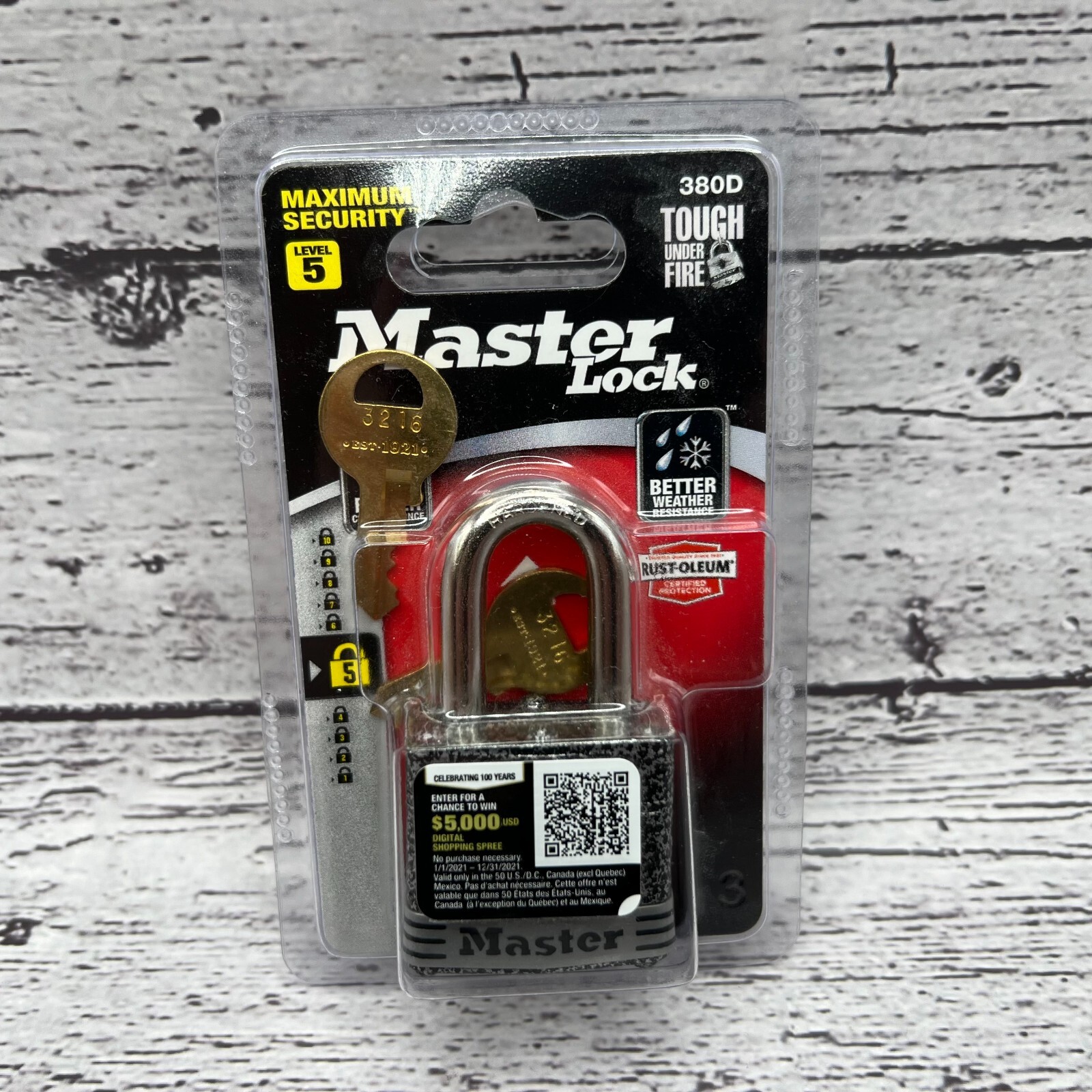 Master Lock 380D 1-9/16in Rustoleum Maximum Security Level 5