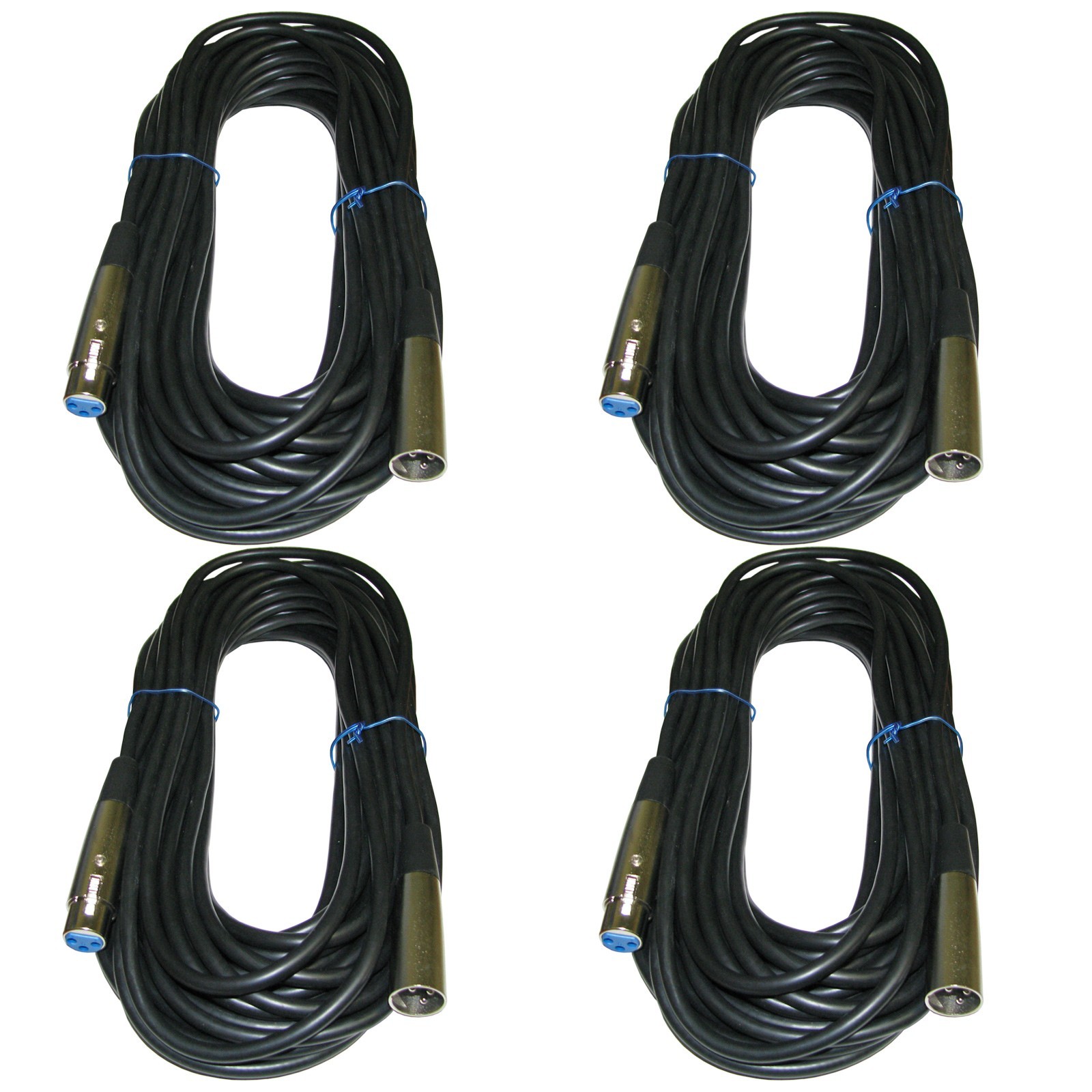 4 PACK 50ft xlr male to female 3pin MIC Shielded Cable microphone audio cord Lot