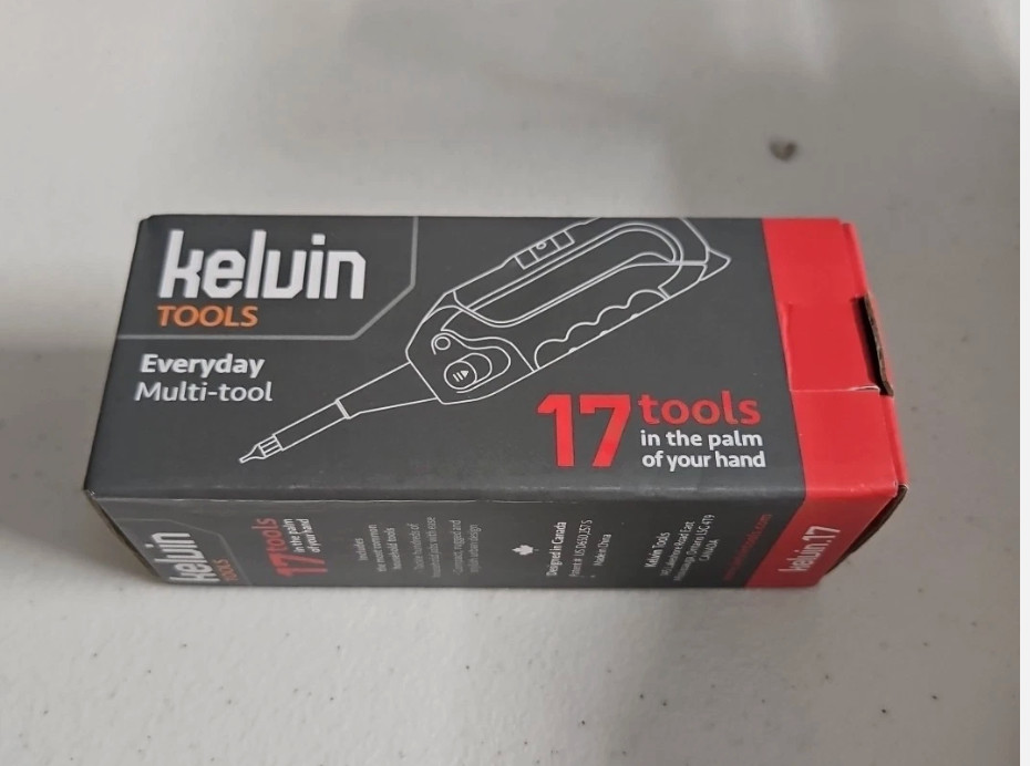 Kelvin Tools Kelvin 17 - The Everyday Multi-Tool with Flashlight, Red/Black