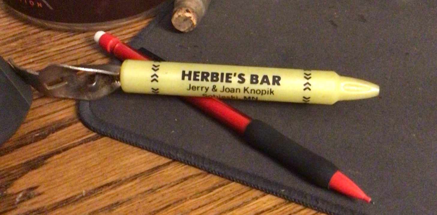 BOTTLE OPENER HERBIES BAR JERRY KNOPIK SOBIESKI MN MINN ADVERTISING