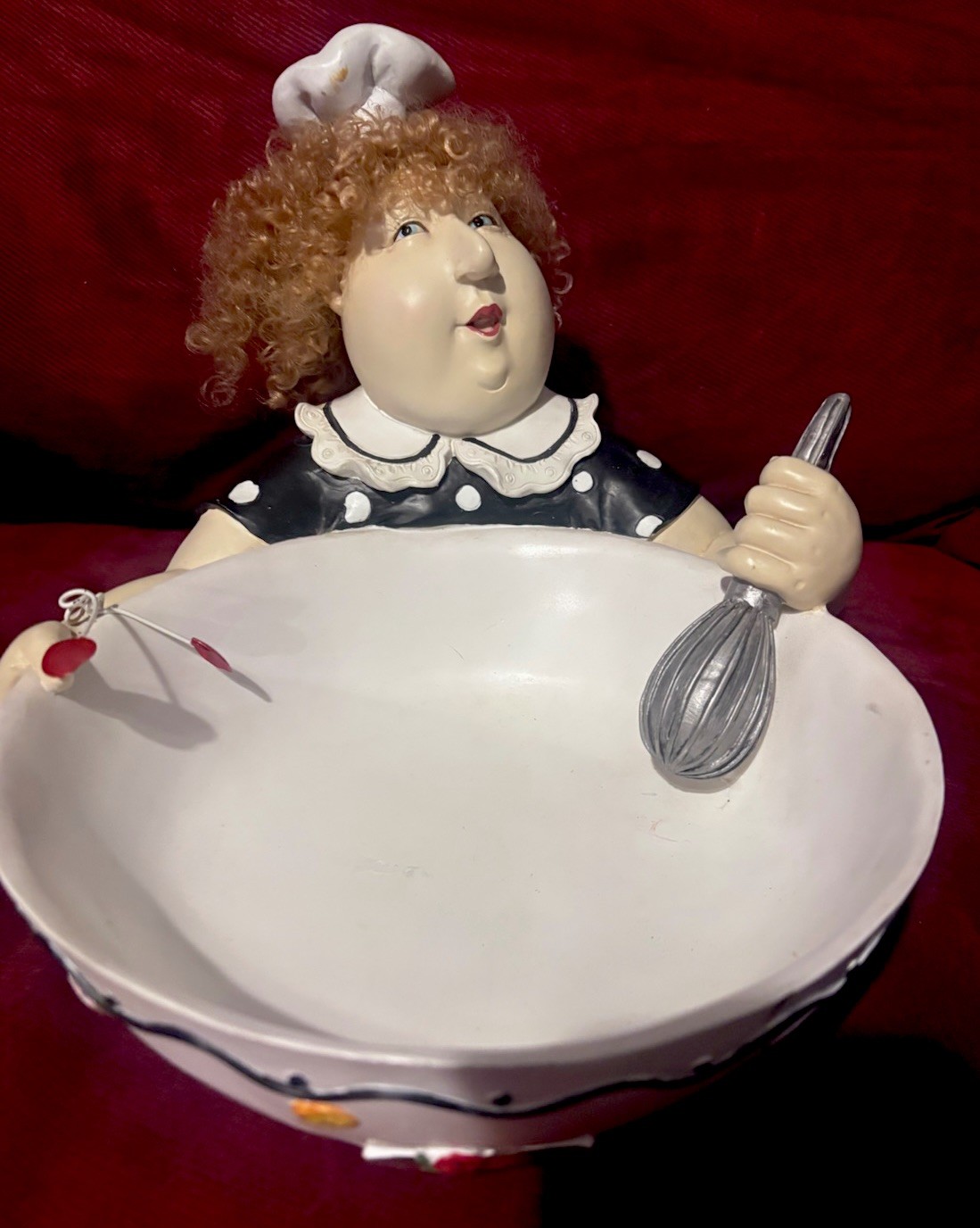 Rare Vintage Ceramic Whimsical Lady Chef Mixing Bowl"