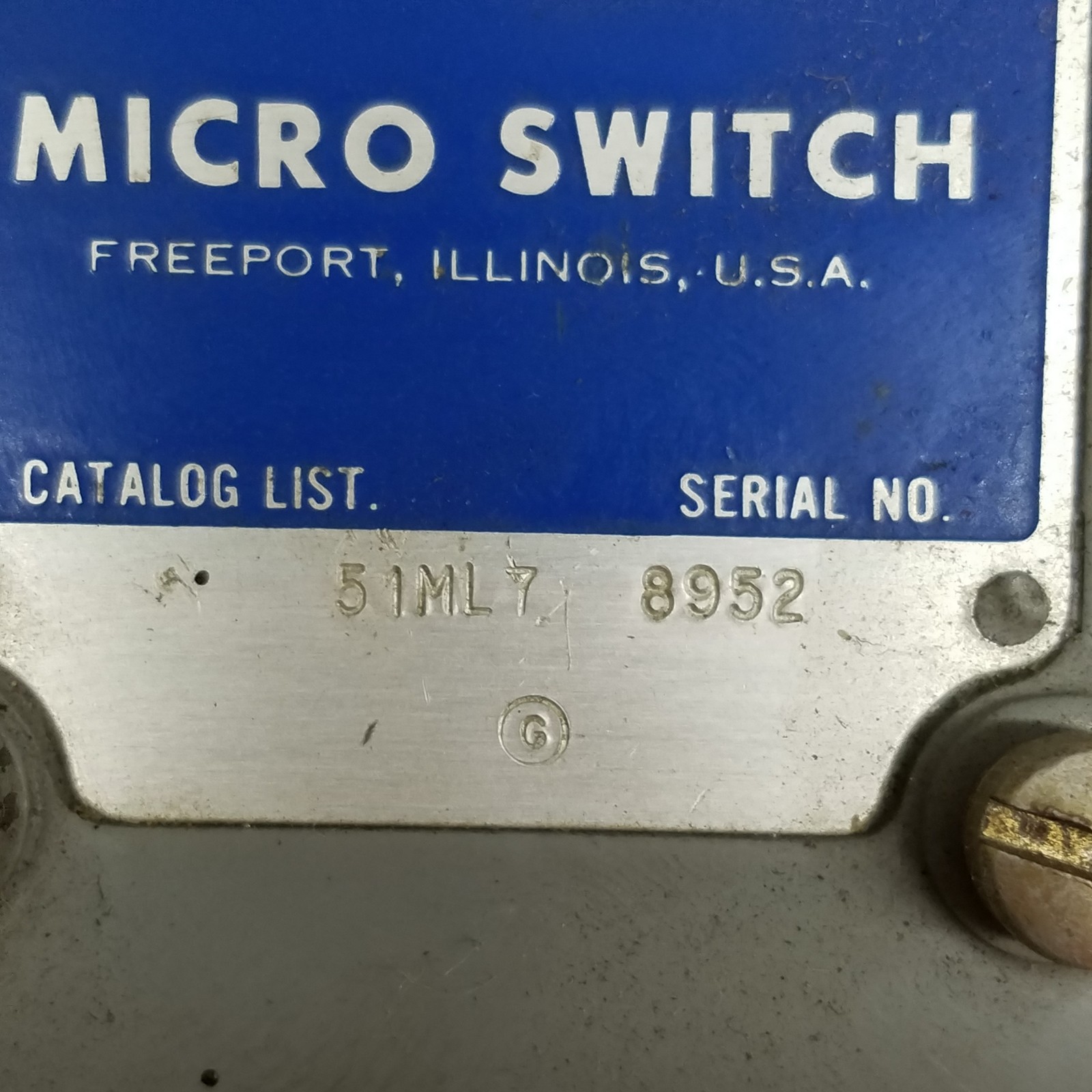 Micro Switch 51ML7 Precision Limit Switch - USED