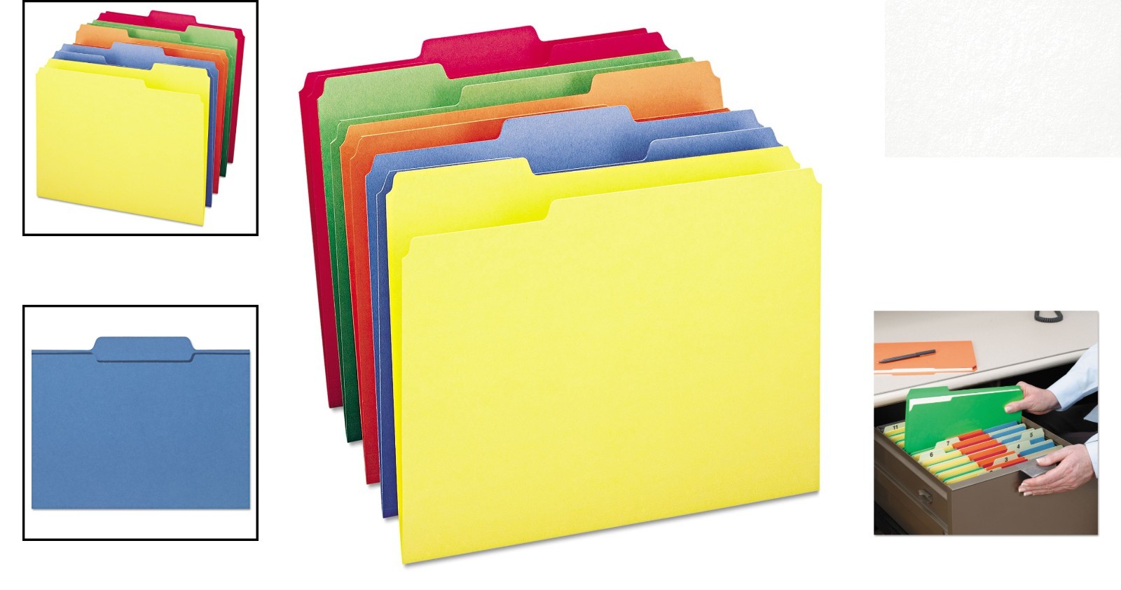 Durable 10% Recycled File Folders, Assorted Primary Colors - Efficient Filing