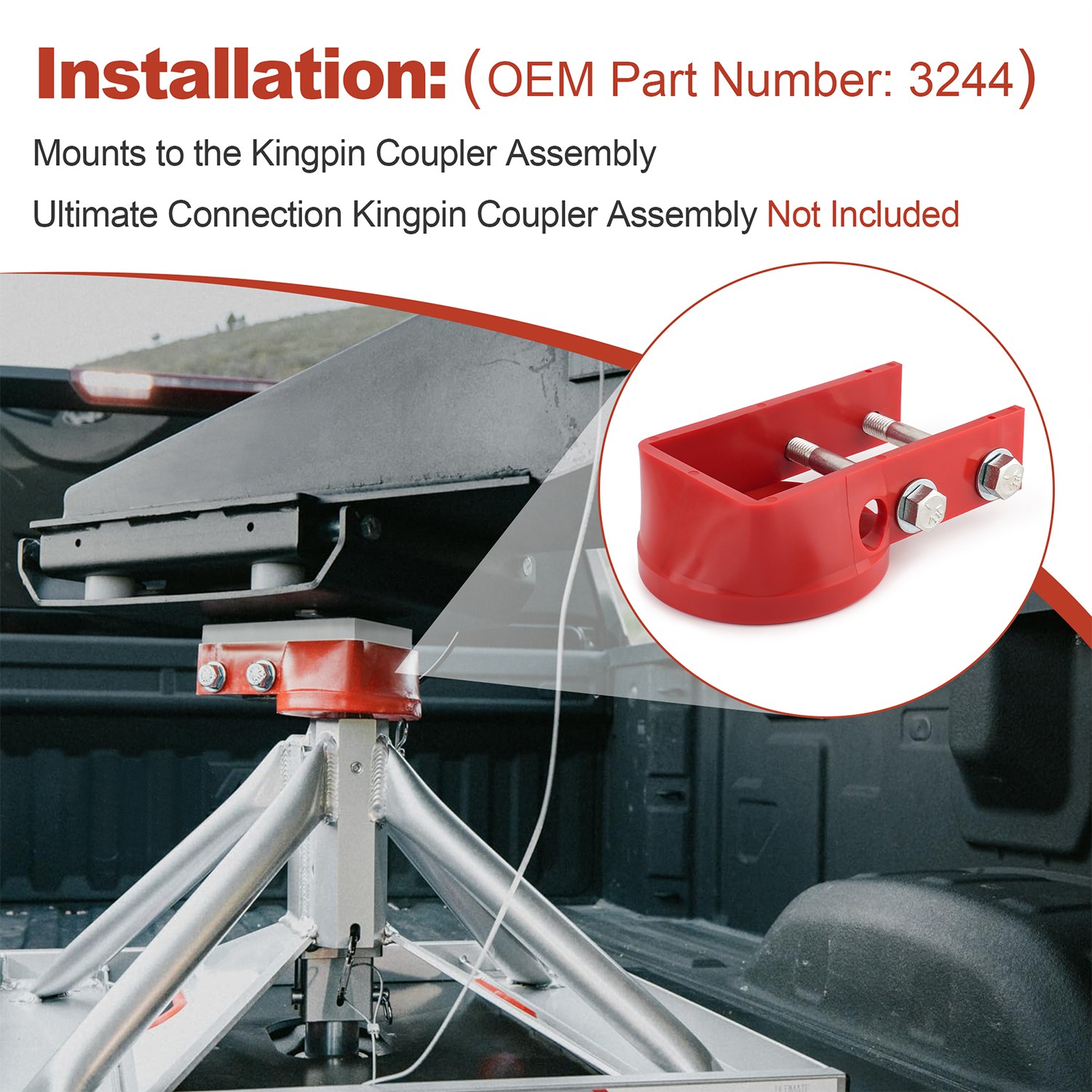 Ultimate 5th Connection Ball Funnel Kingpin Coupler Block 3244 fits Andersen