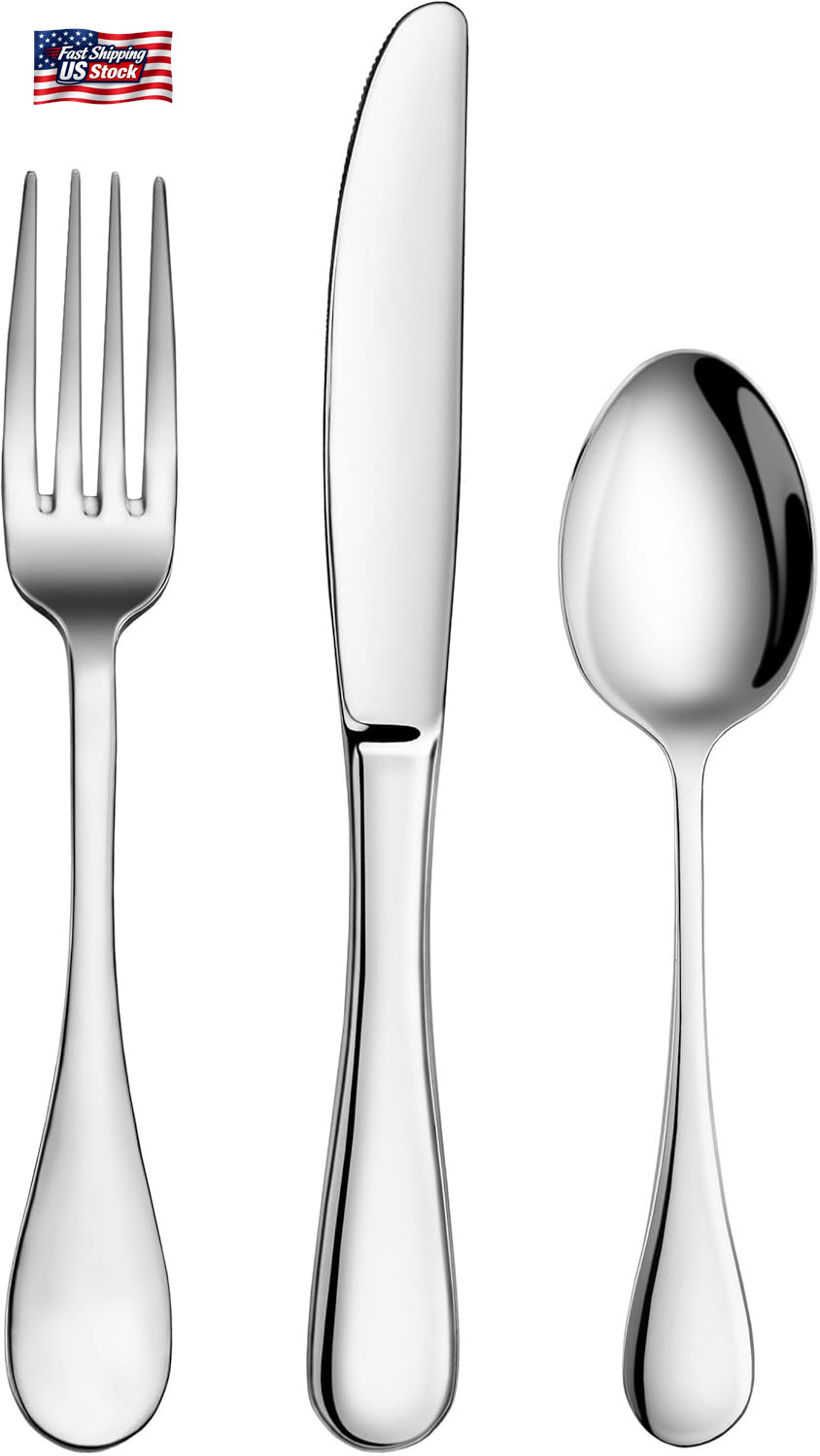 Artaste 59380 Rain 18/10 Stainless Steel Flatware 36-Piece Set, Service of 12