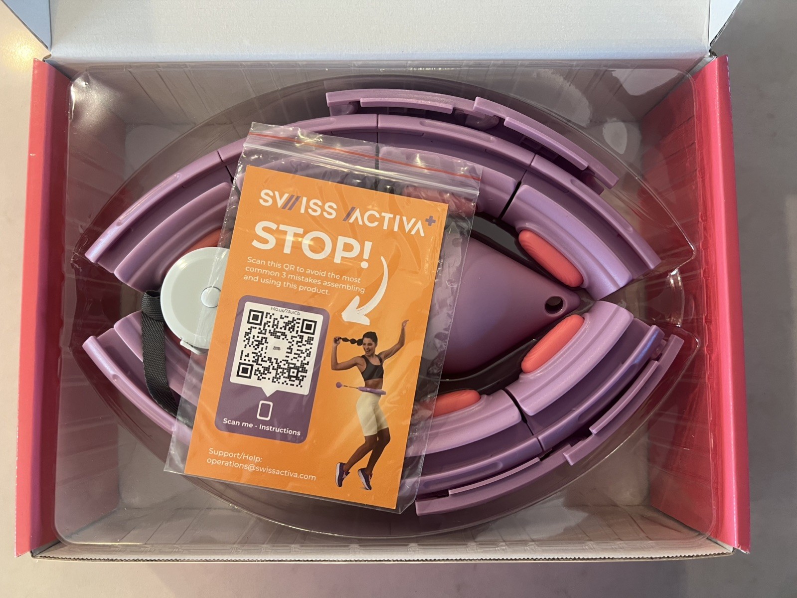 Swiss Activa Silent Hula Hoop Weighted Fitness Exercise Weight Loss 23-44 in NEW