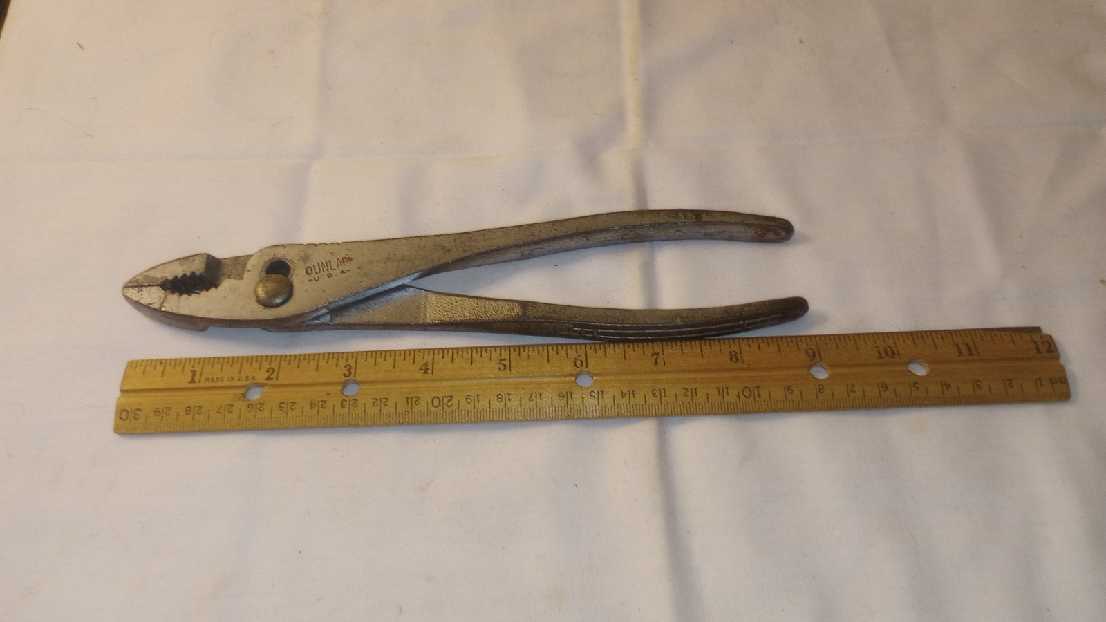 Vintage DUNLAP USA 9" Slip-Joint Pliers
