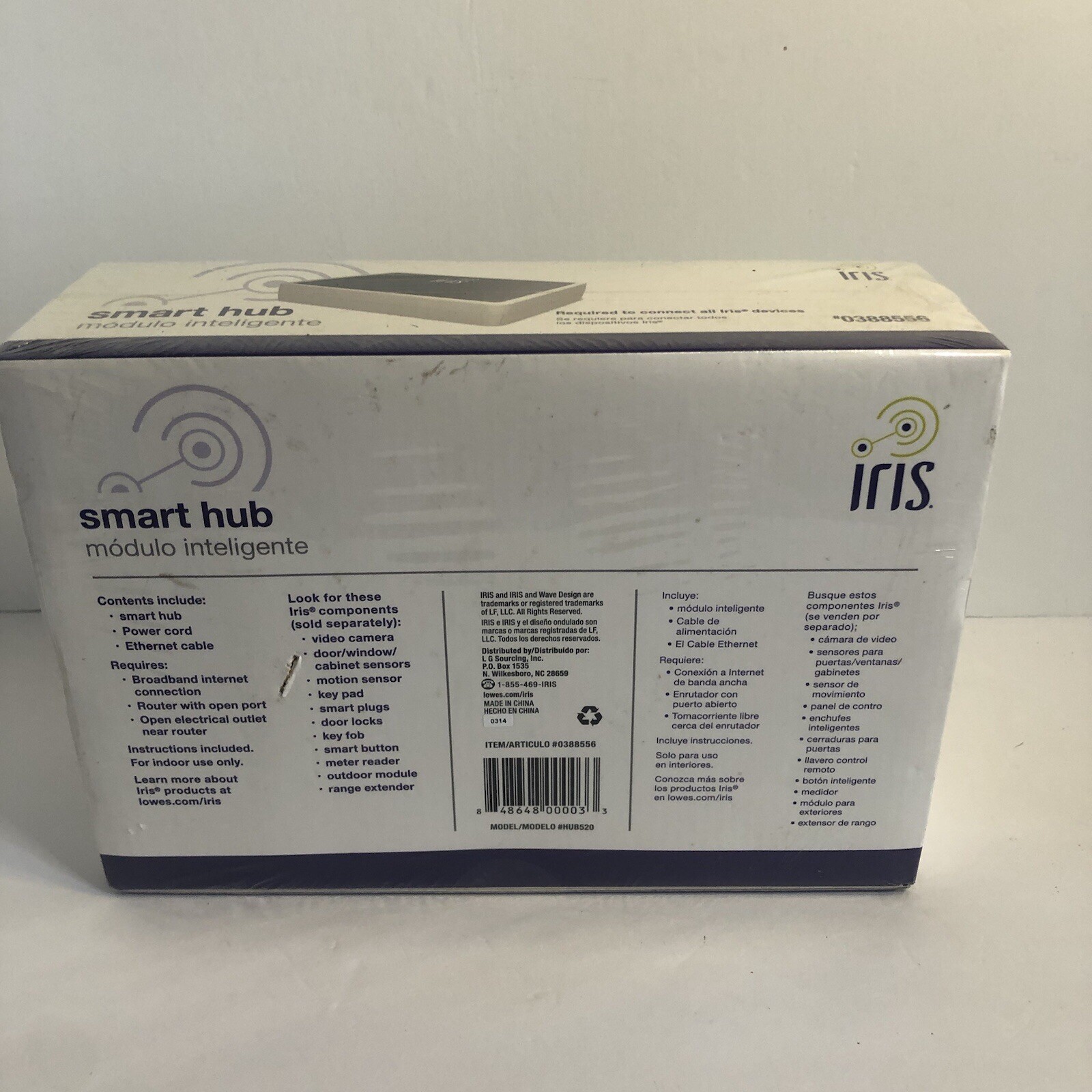 Iris Smart Hub. Includes Power Cord, Ethernet Cord. Factory Sealed