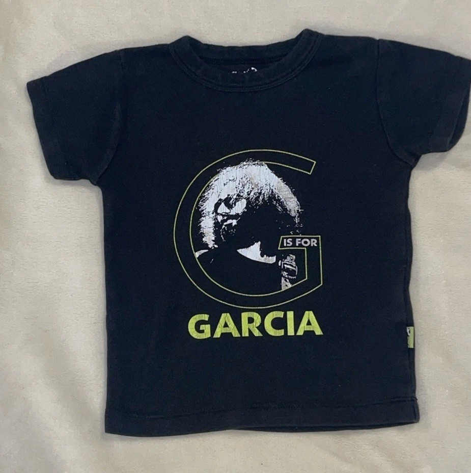 Jerry G is for Garcia Grateful Dead Kids T Shirt Size Small? USED Faded
