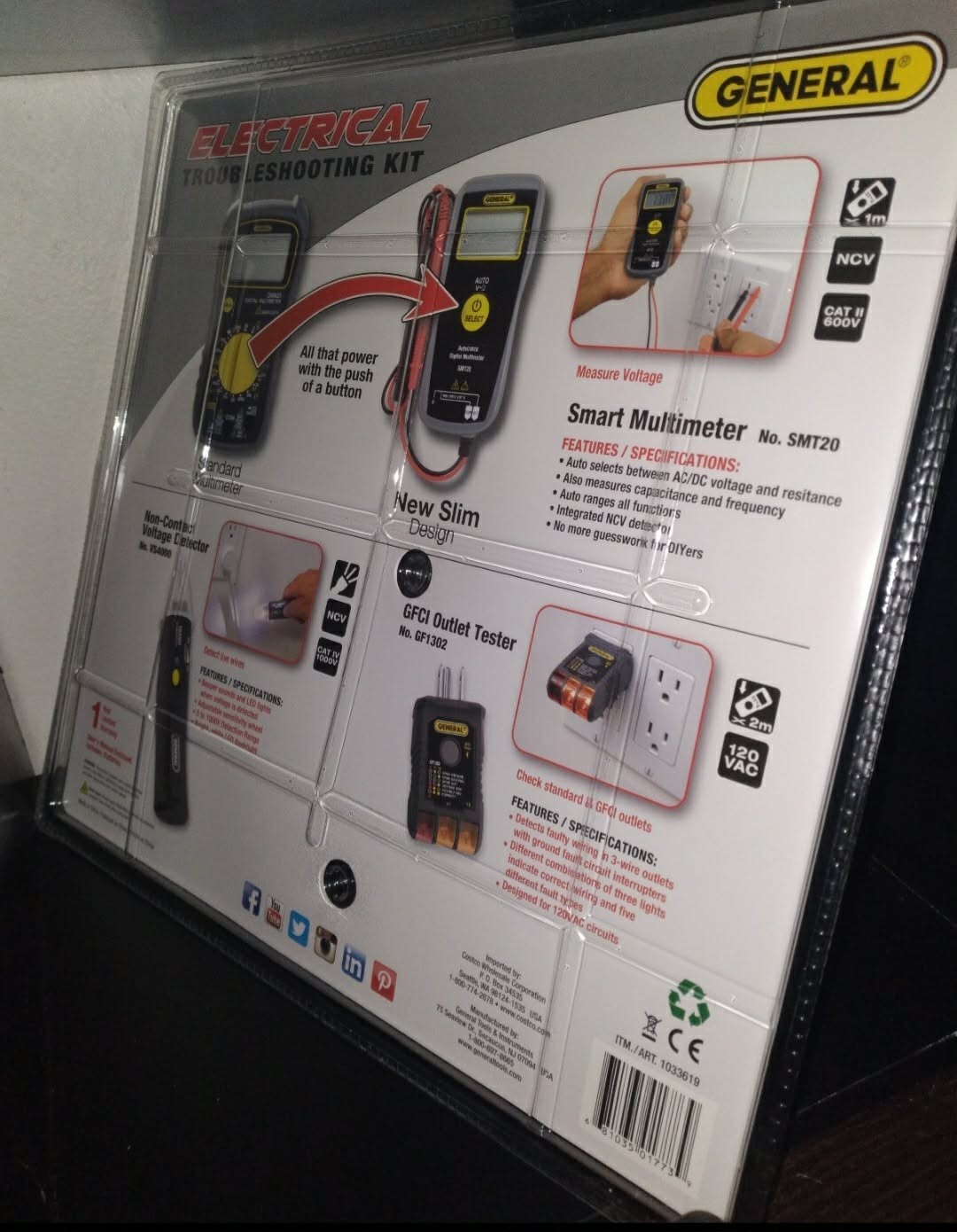 General Electrical Troubleshooting Kit Smart Multimeter + Voltage Tester + GFCI