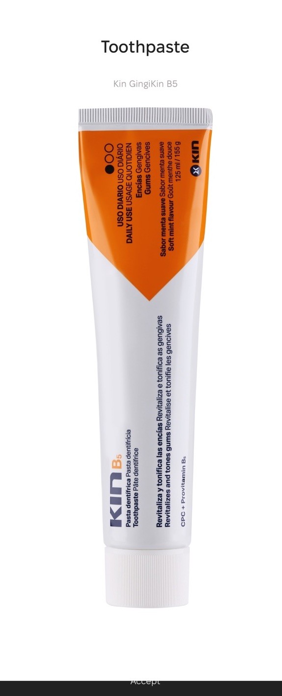 Kin B5 Toothpaste 125ml Toothpaste for Sensitive Teeth