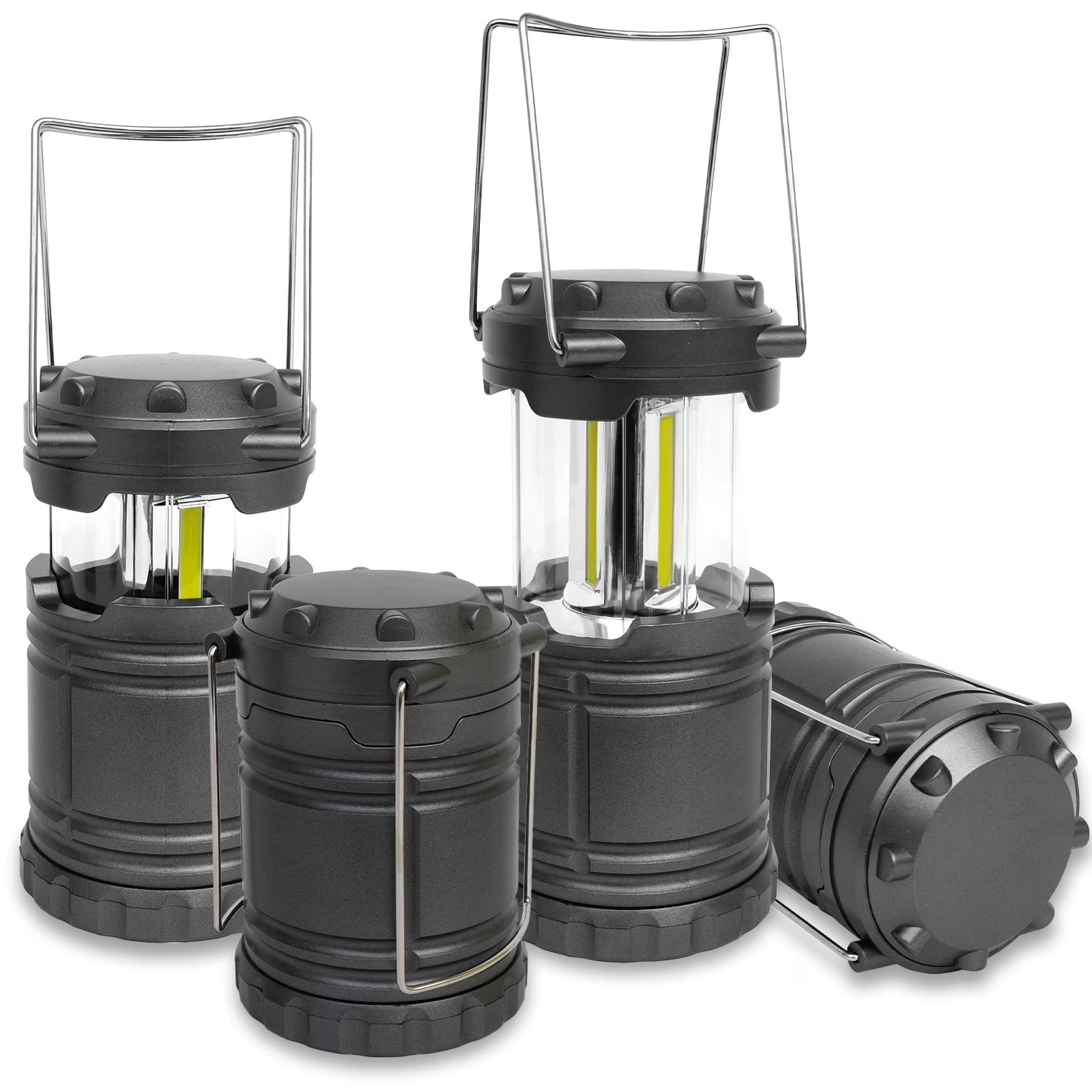 LED Camping Lanterns 4 Pack, Collapsible Battery Lights, Portable Outdoor Lamp