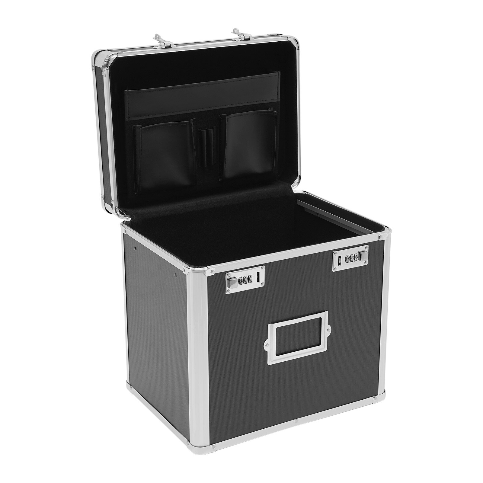 Large, Portable Locking Storage Box for Filing Letters & Documents w/Lock Black