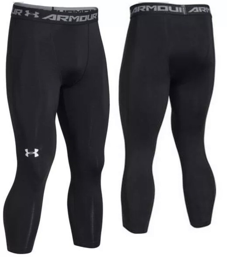 Under Armour Men's Black 3/4 Basketball Compression Leggings Large 1264005 001