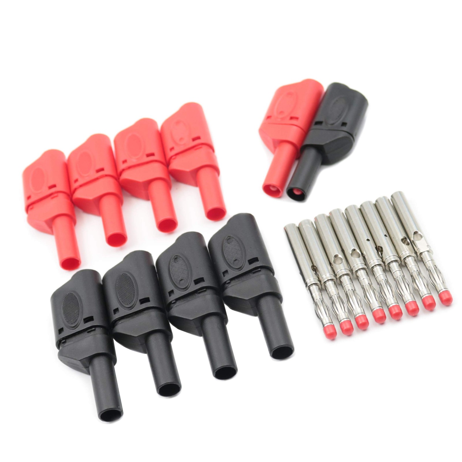 10Pcs Safety Fully Insulated Multimeter Test Leads 4mm Banana Plugs Male Stac...