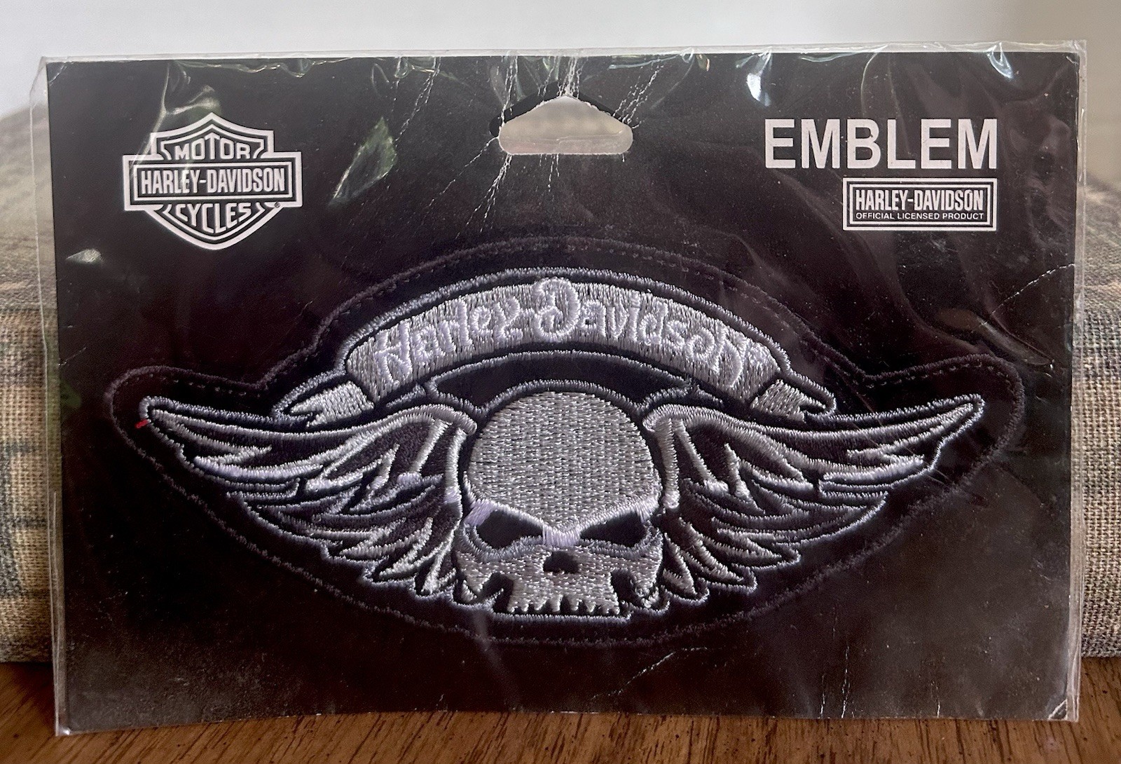 Vintage 2007 Harley Davidson Winged Skull Patch Sew On Emblem NOS Official NIP