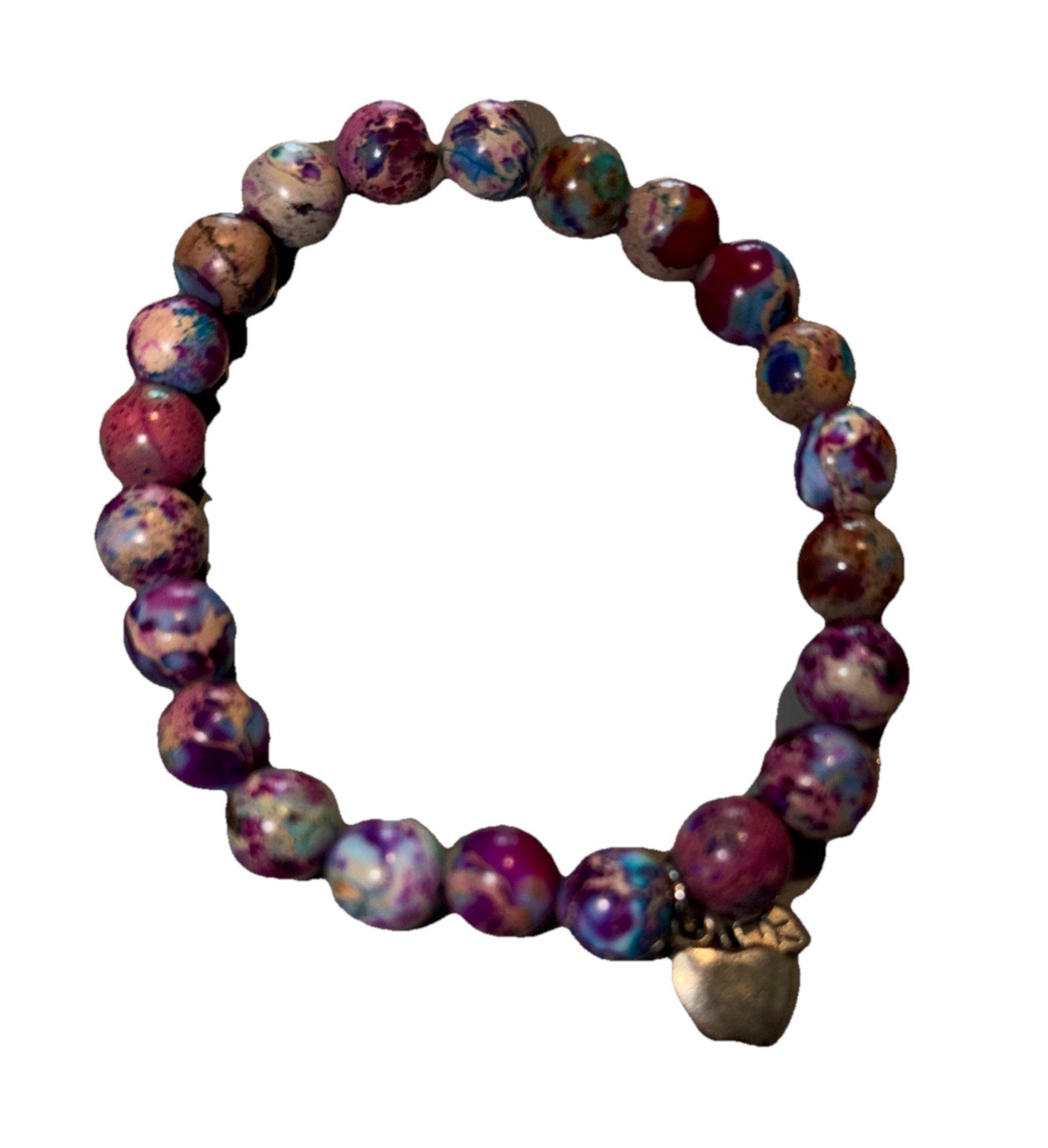 Handmade Sentiment Bracelet Juniper Beaded With Apple Charm
