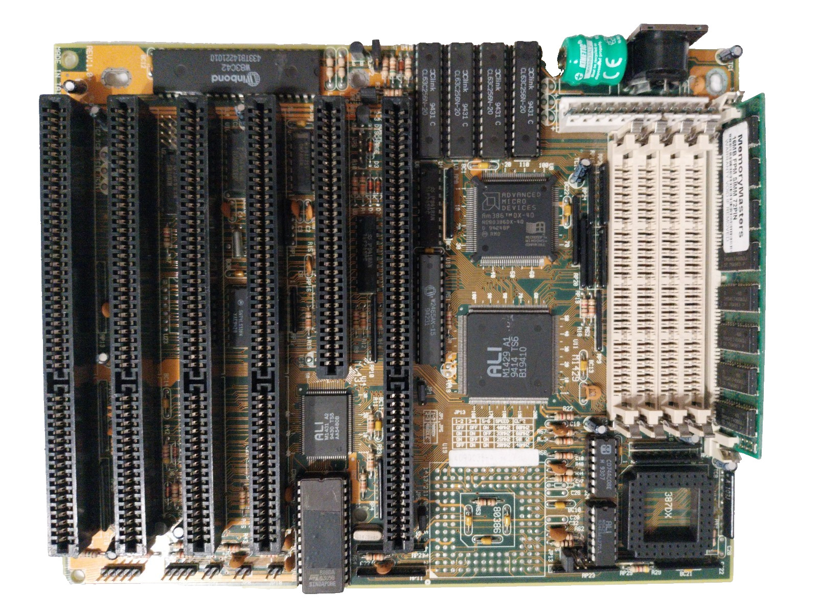 rare 386DX motherboard with 72pin Ram slot + 16Mb FPM RAM -=TESTED=- #2