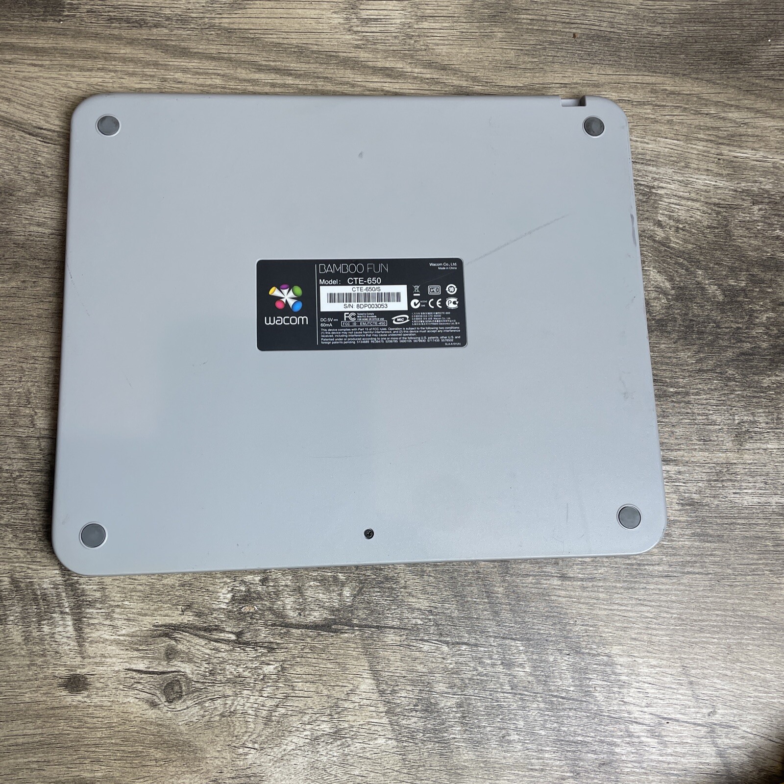 Wacom BAMBOO FUN CTE-650 Graphics Drawing Tablet Only