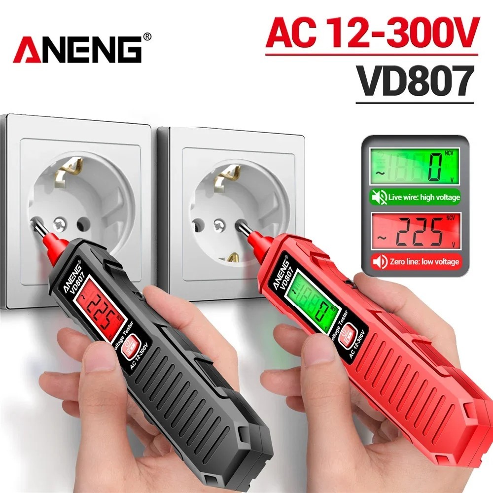ANENG VD807 AC Voltage Tester Pen NCV Non Contact Wire Detector 12-300V