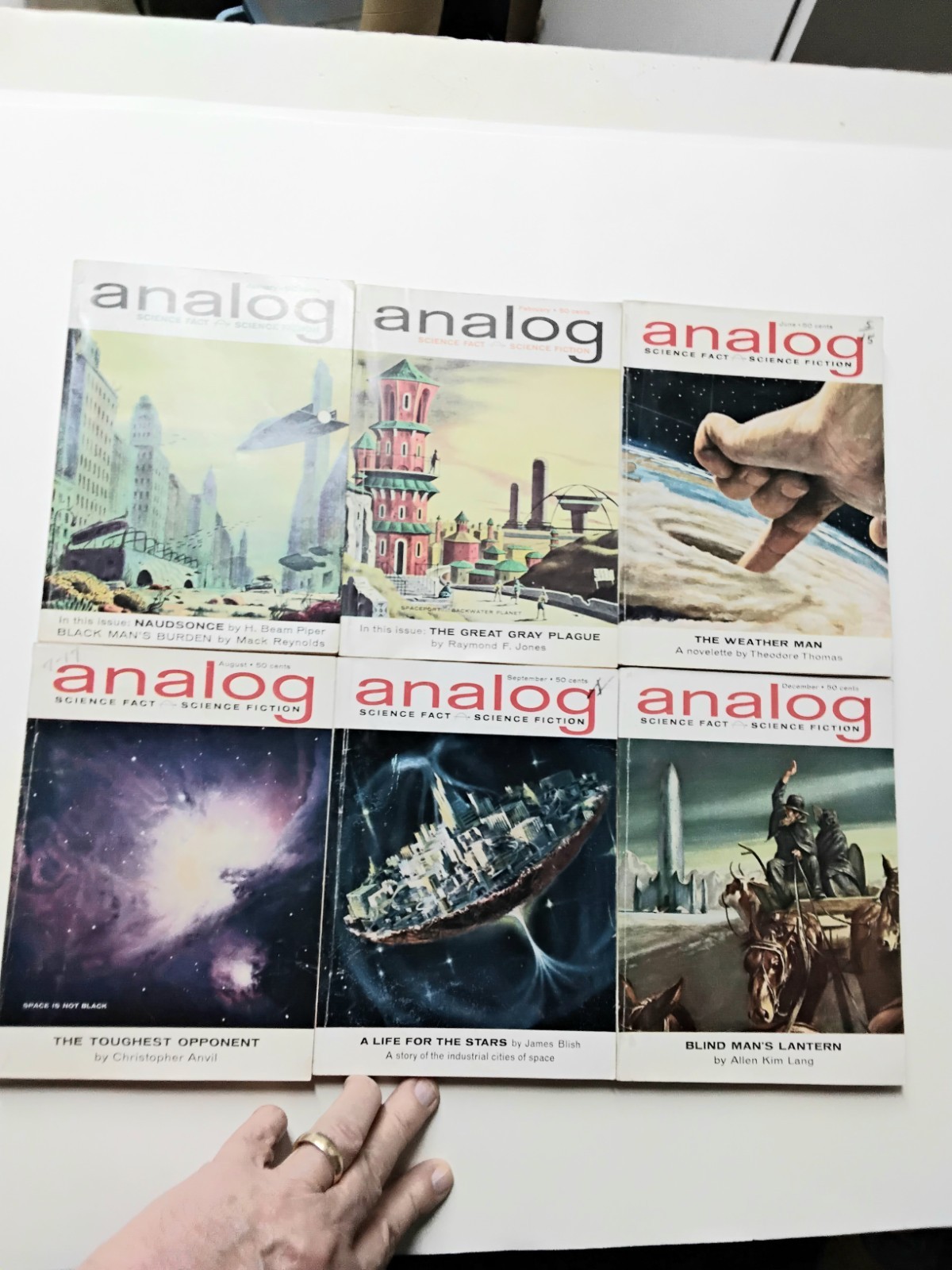 VINTAGE (6) 1962 ANALOG SCIENCE FACT SCIENCE FICTION DIGEST SIZE MAGAZINES