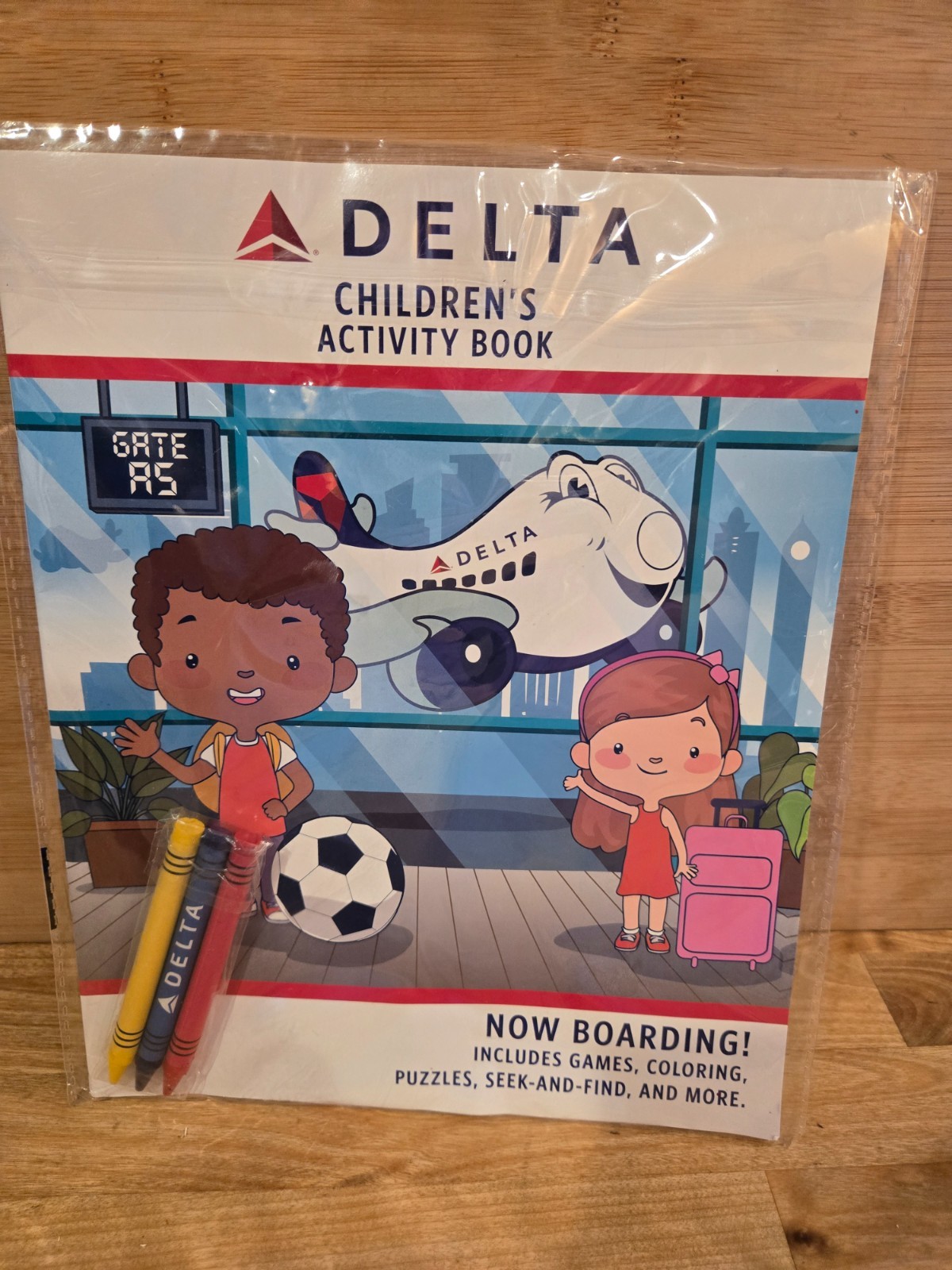 Delta Air Lines 2023 Childrens Activity Book W/Crayons - Sealed