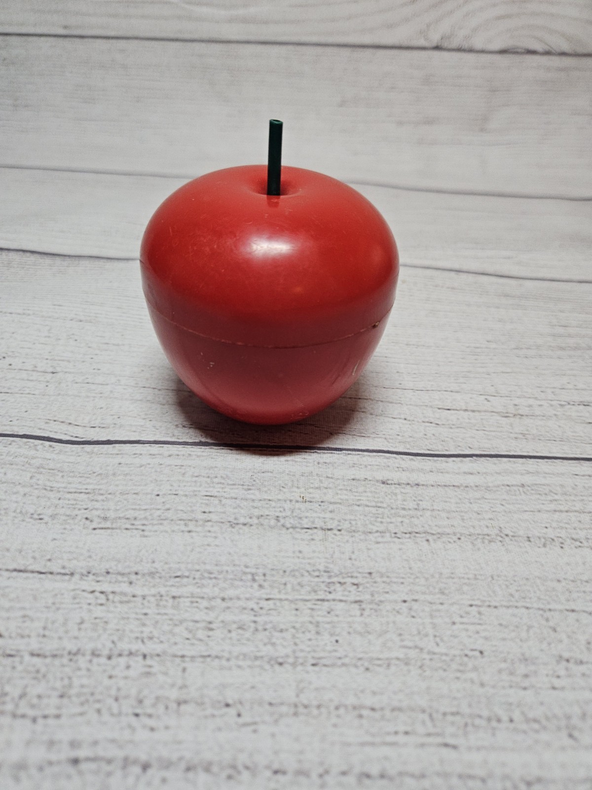 Vintage Apple-Shaped 2-Piece Pencil Sharpener by Hasbro - 1980s - 3" Tall