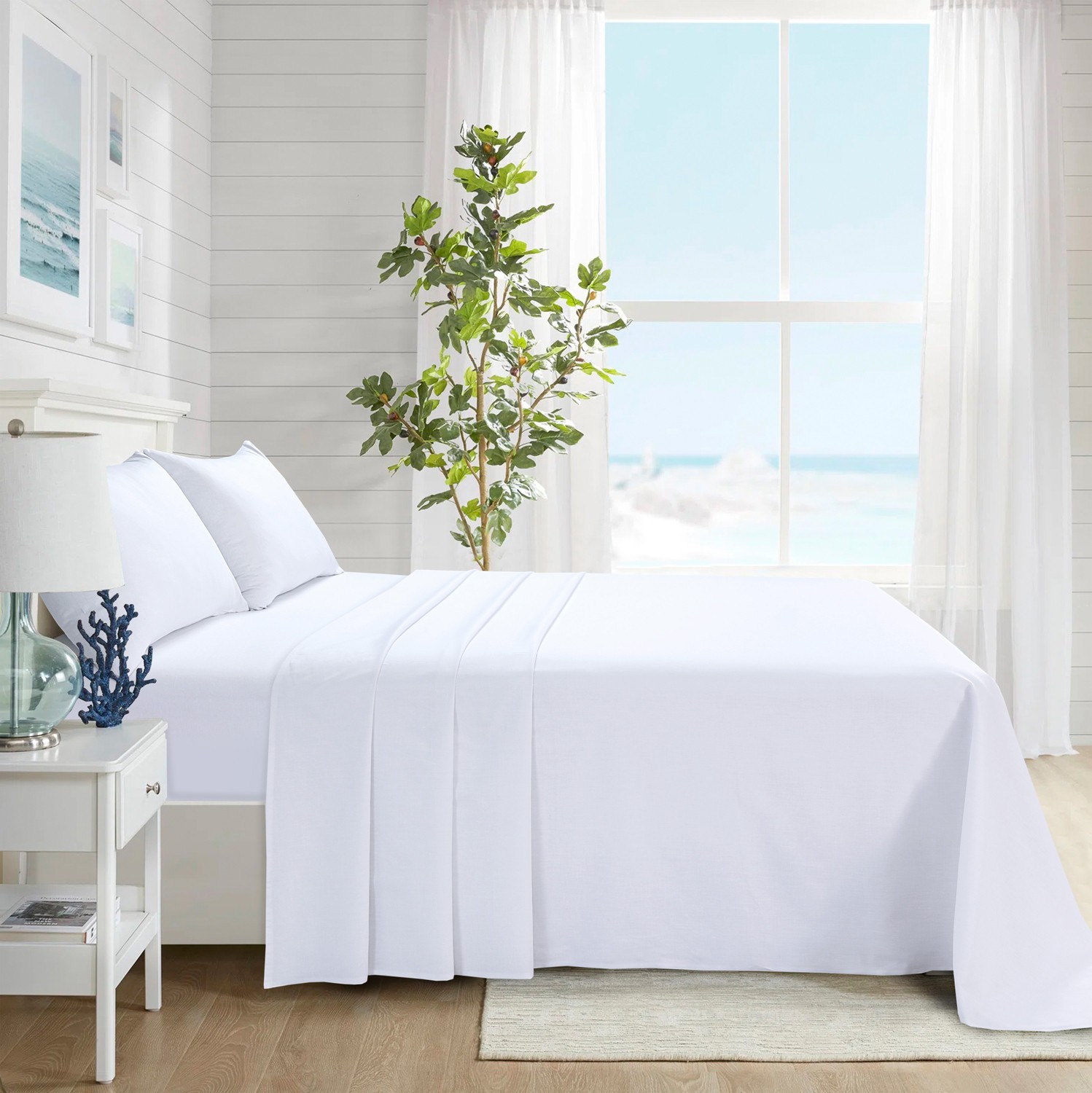Hotel Luxury Flat Sheet Only, Soft Top Sheet Flat Bed Sheets USA Size Queen