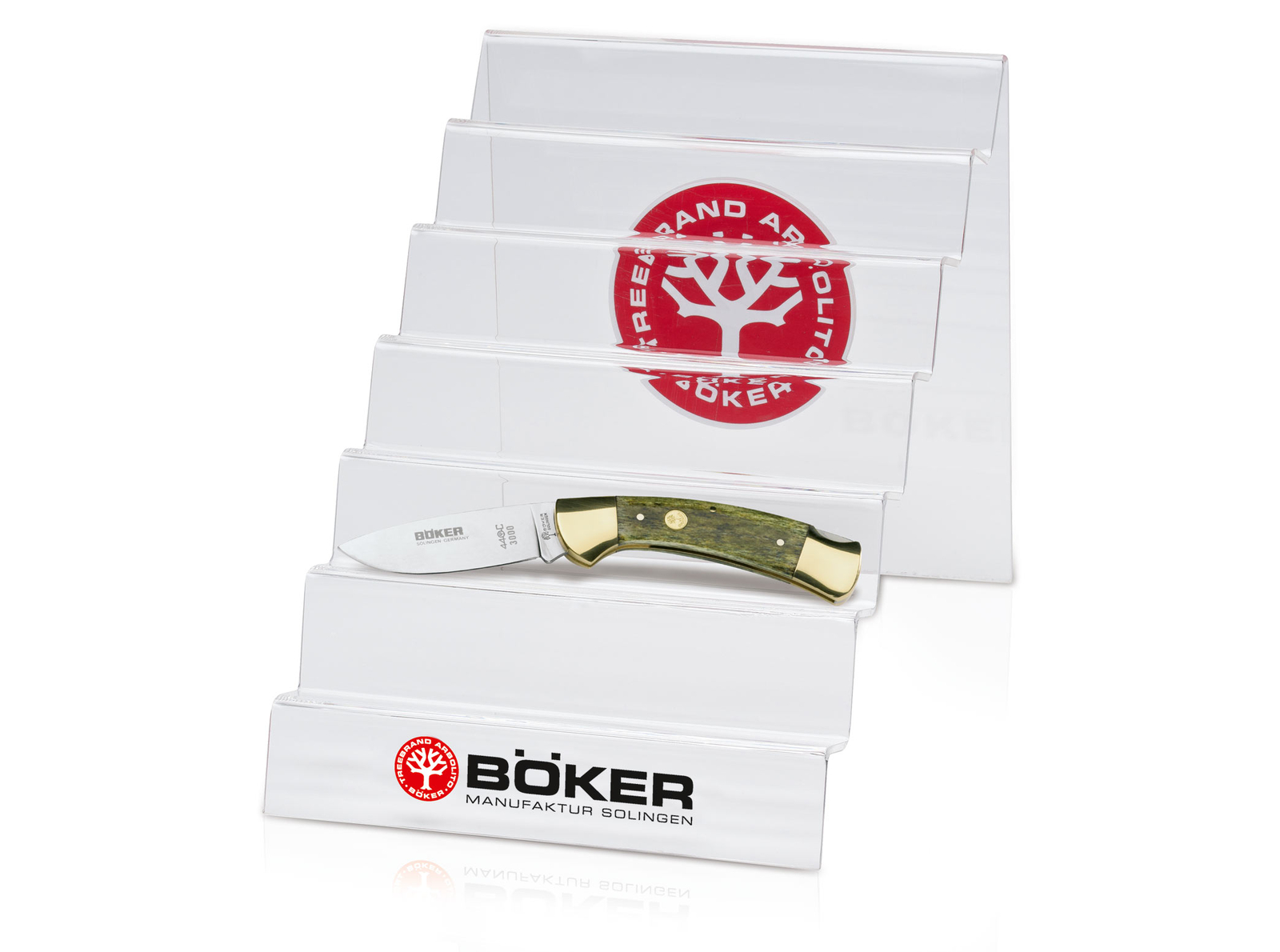 BOKER Acrylic Stand 6 Knife Display Rack Holder Showcase Frame Clear - 099949