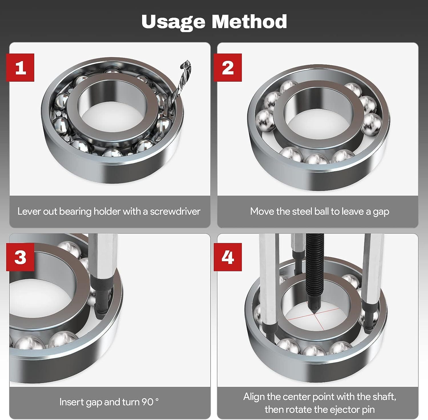 Bearing Disassembly Puller Inner Hole Puller Removal Tool Three-jaw Puller Set